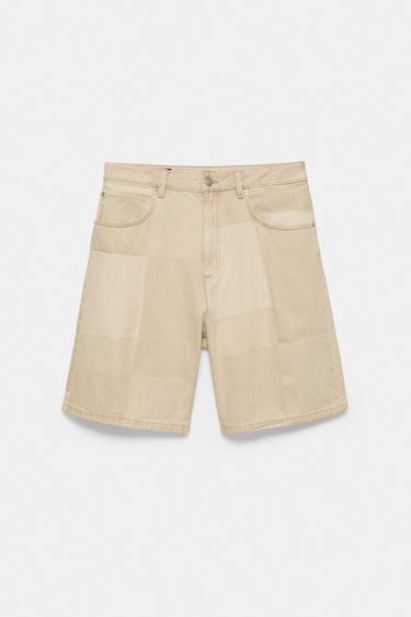 Jacquard denim Bermuda shorts — Medium ecru 4