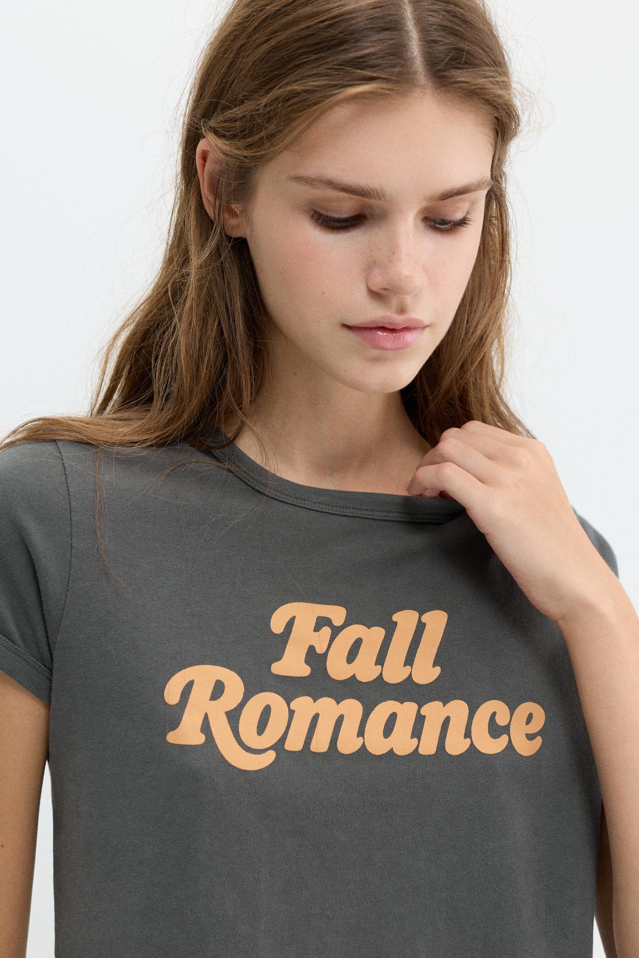 Fall Romance graphic T-shirt — Anthracite grey