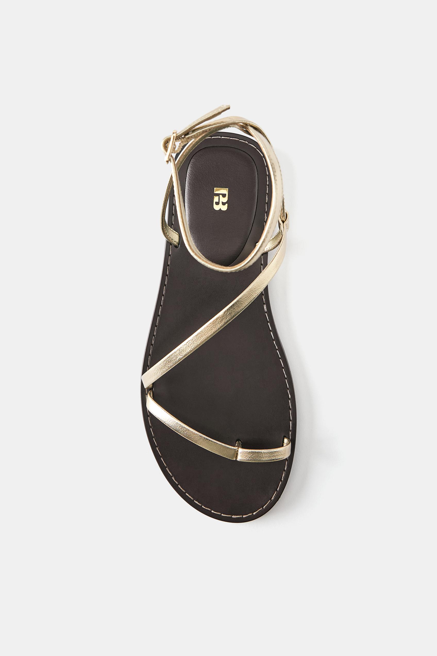 Gold flat sandals — Gold