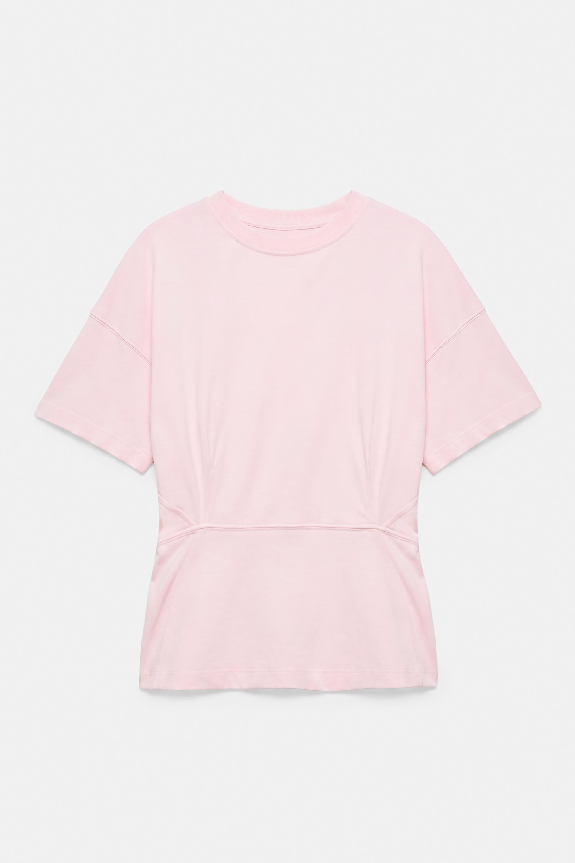 Panelled boxy-fit T-shirt — Pink