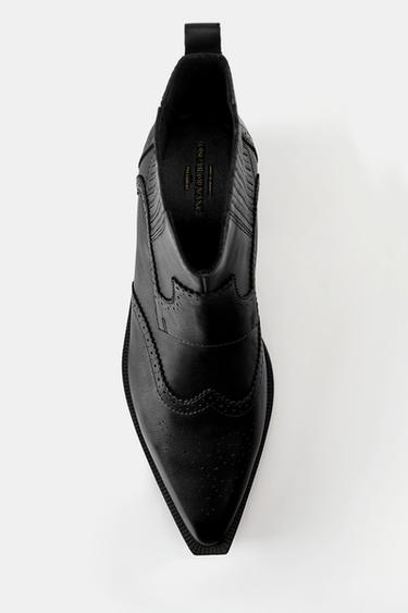 Leather cowboy ankle boots — Black 5