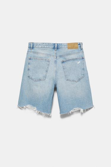 Straight-leg denim Bermuda shorts — Pale indigo 7
