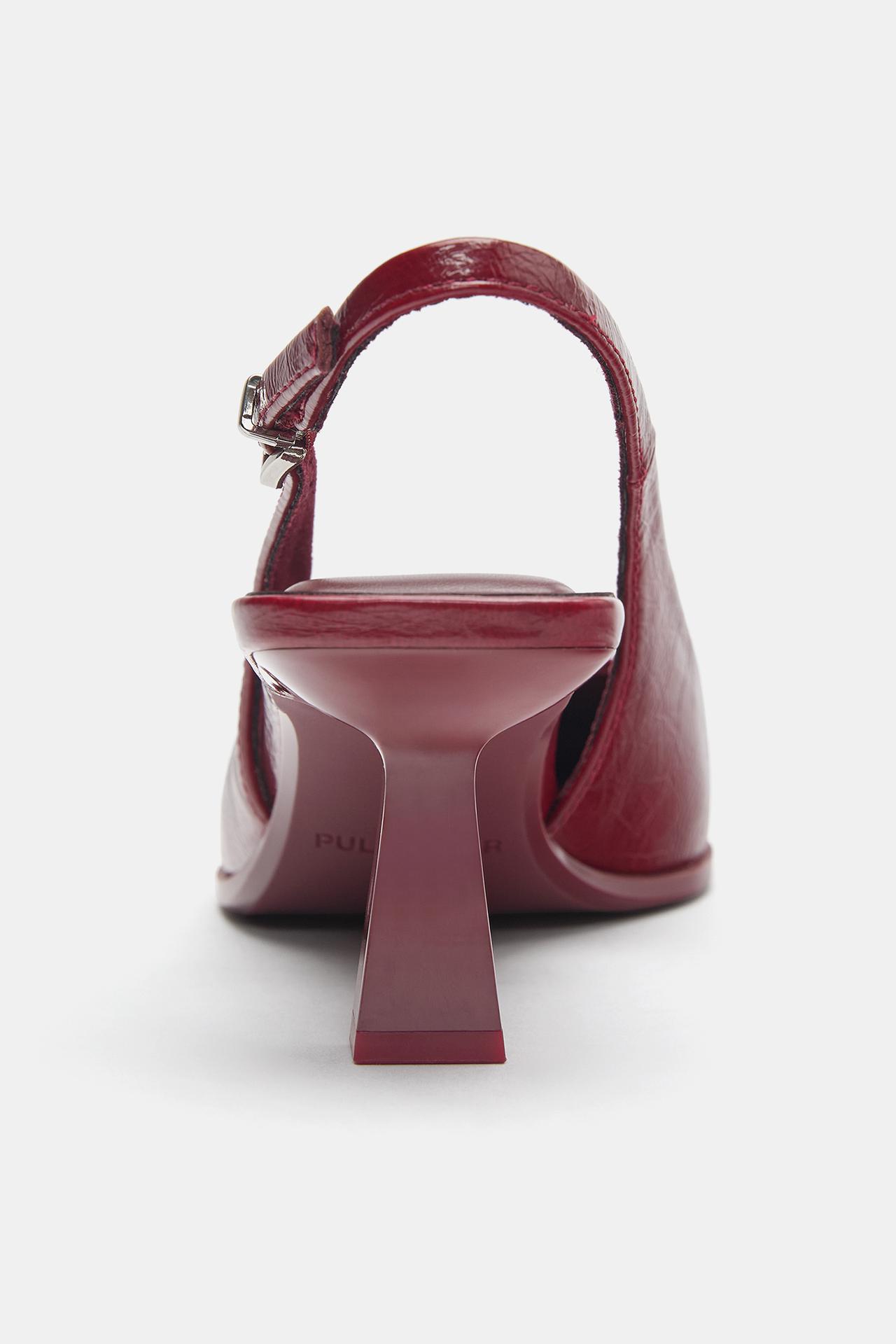 Patent slingback heels — Maroon