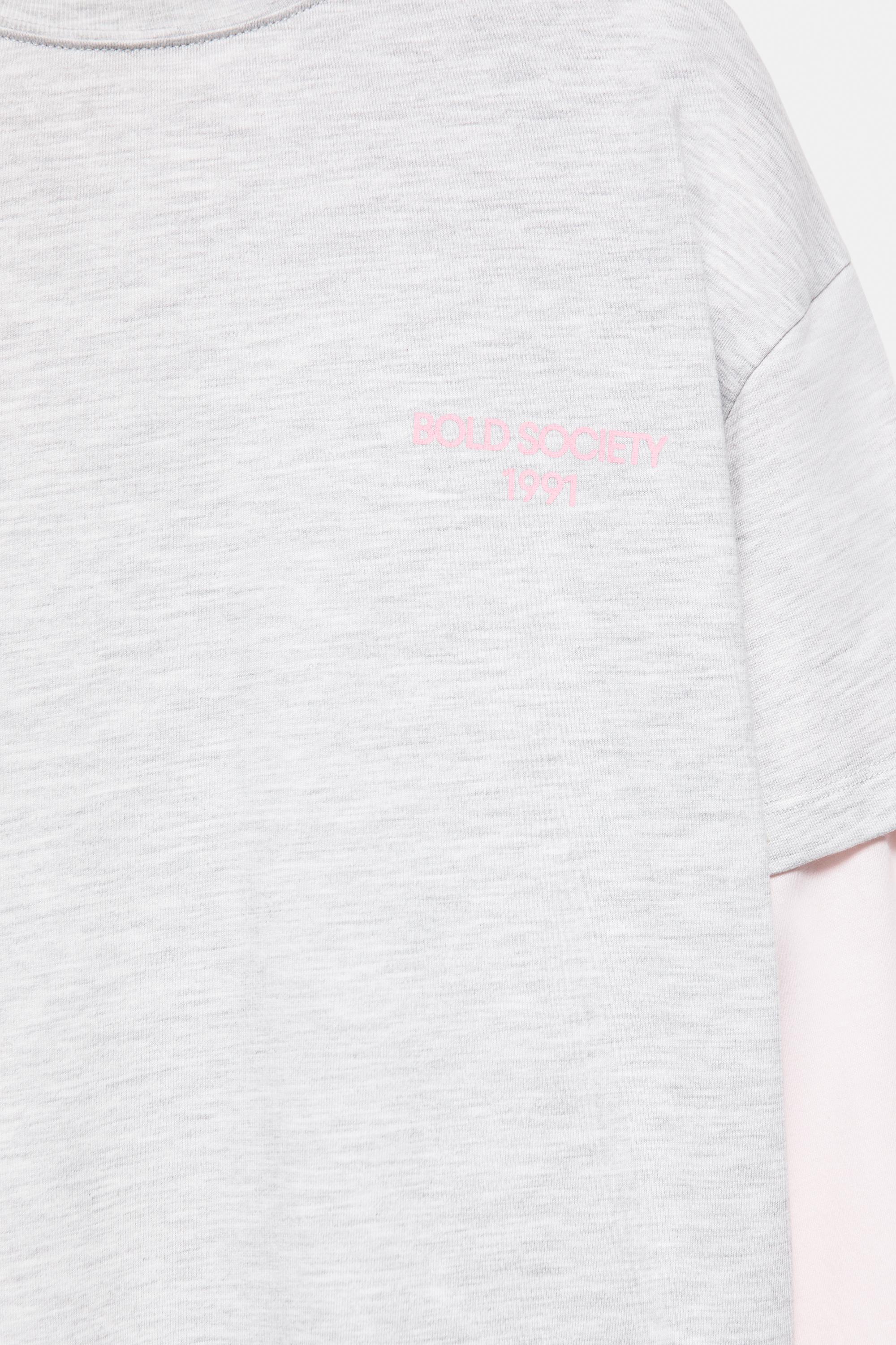 Double sleeve T-shirt — Pale grey