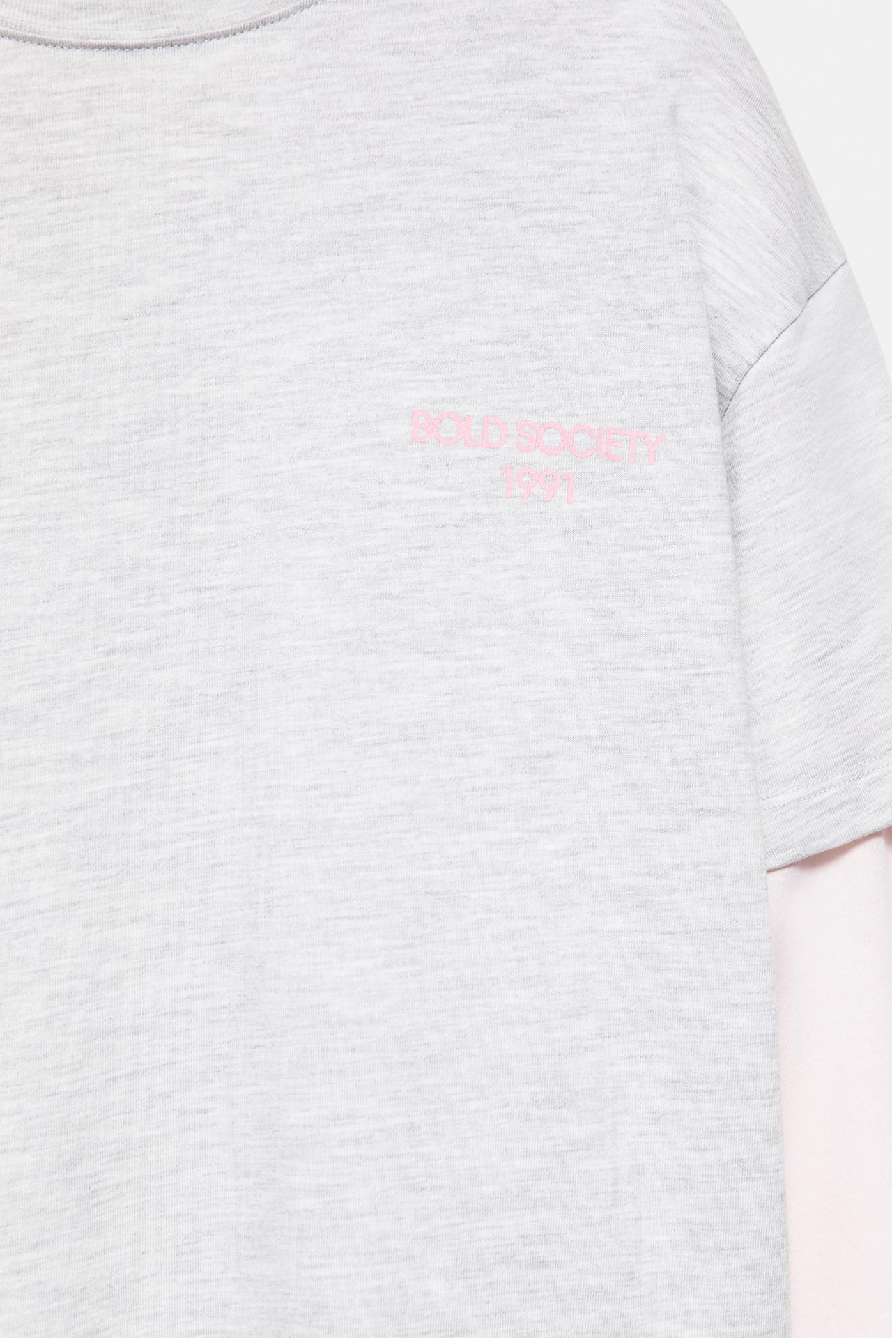 Double sleeve T-shirt — Pale grey