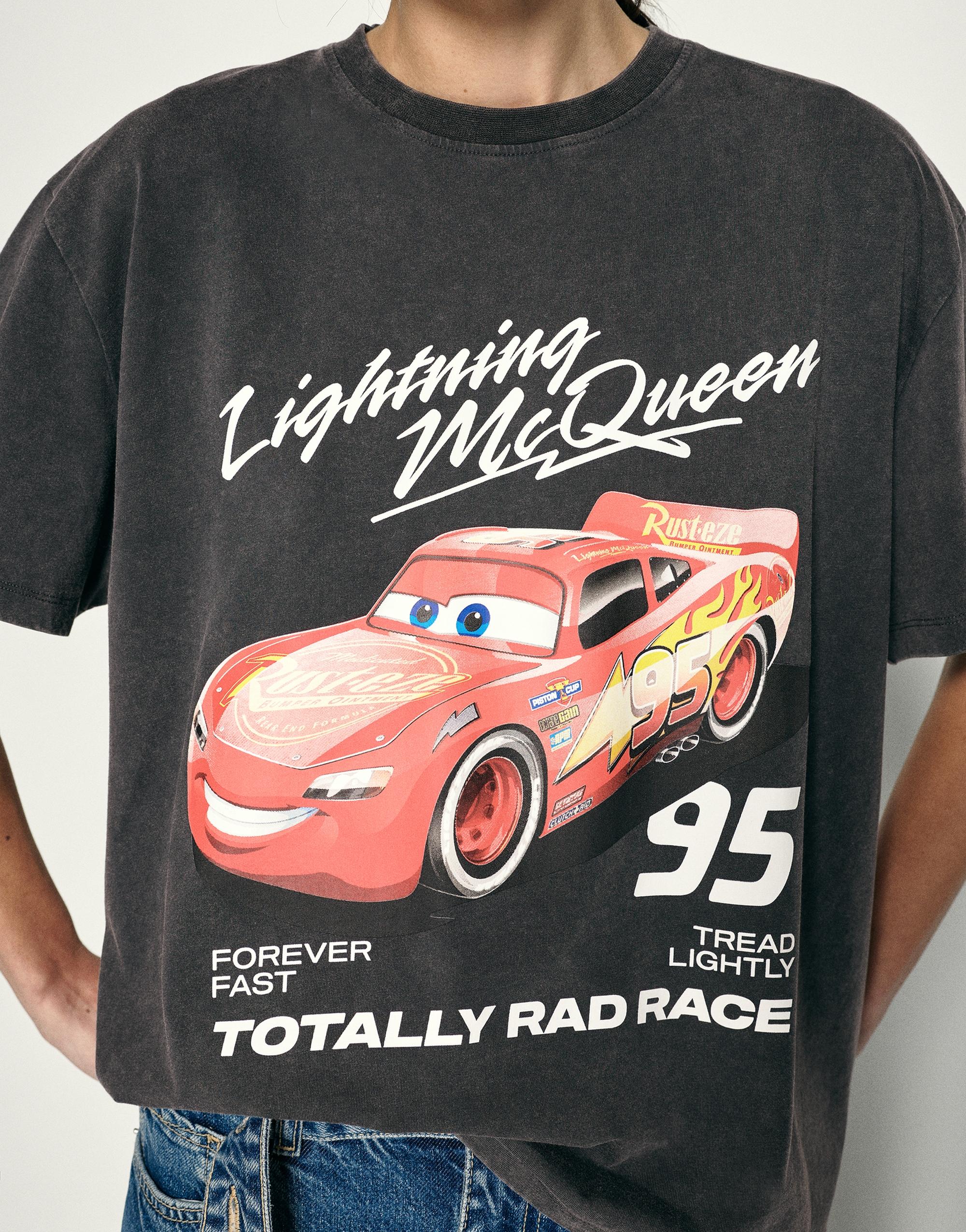 Lightning McQueen oversize T-shirt — Faded black