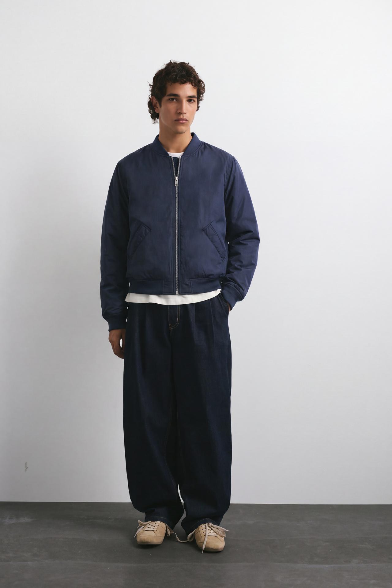 Padded bomber jacket — Dark blue