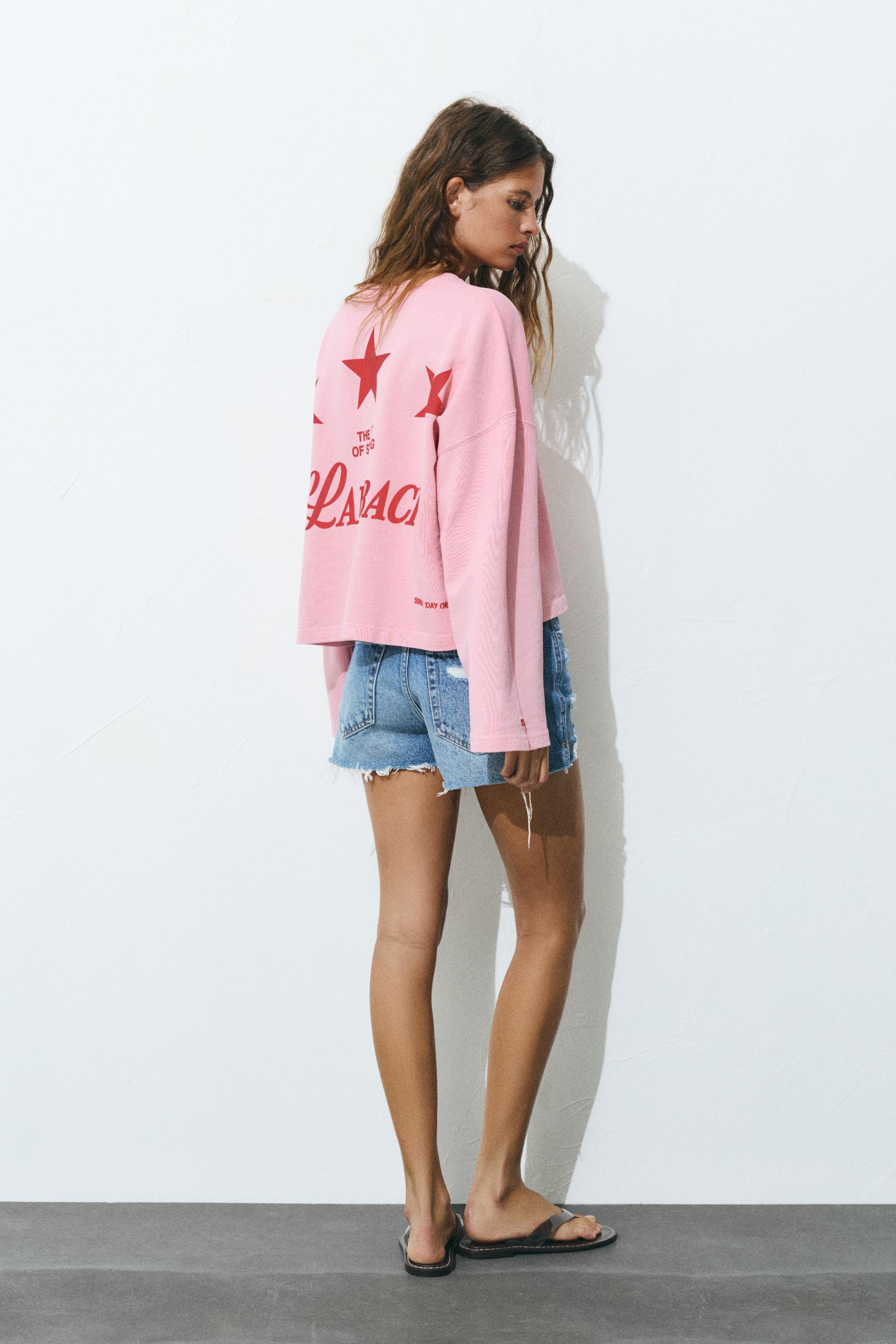 Yıldız desenli bisiklet yaka sweatshirt - Görsel 5