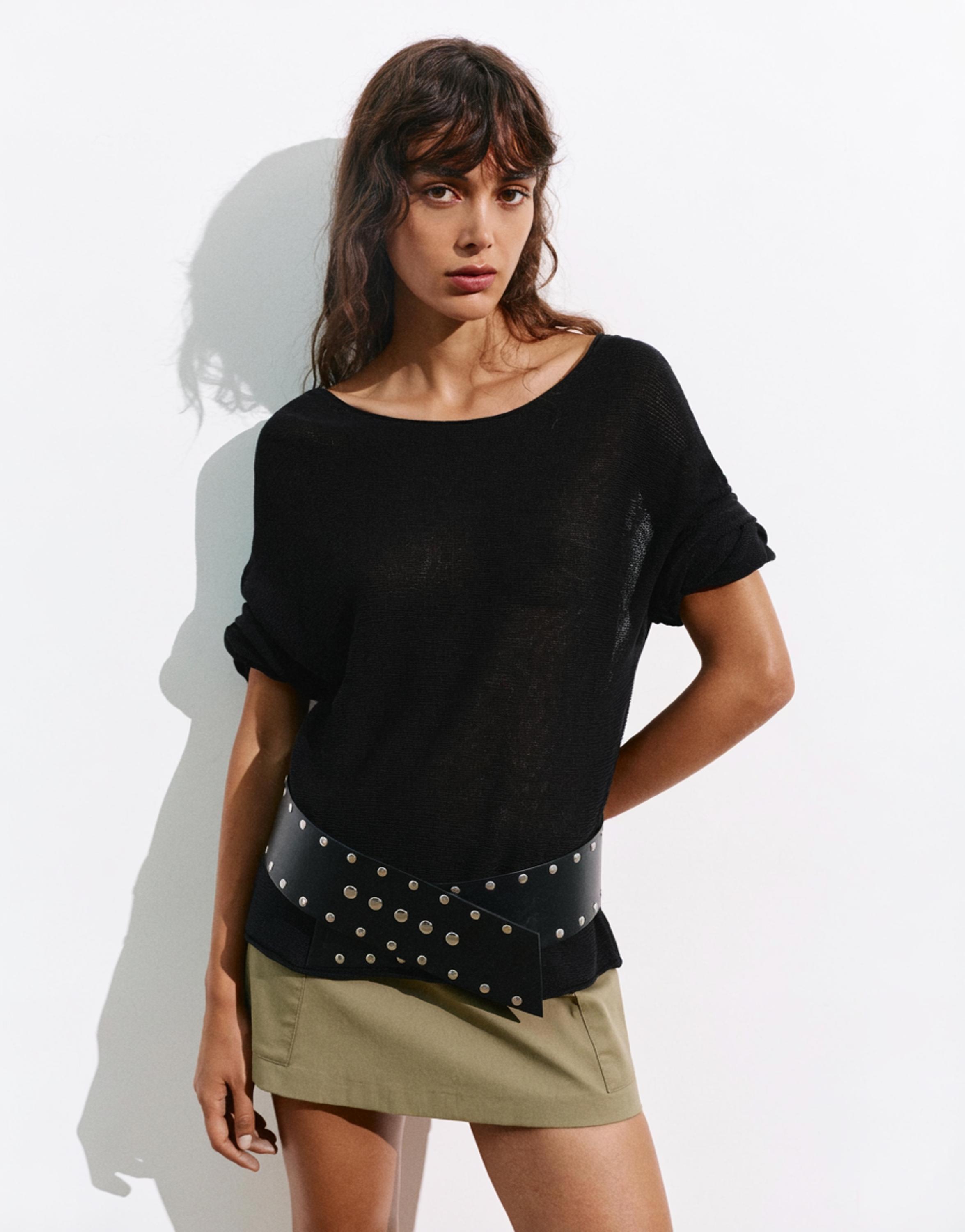 Fine knit jumper — Black