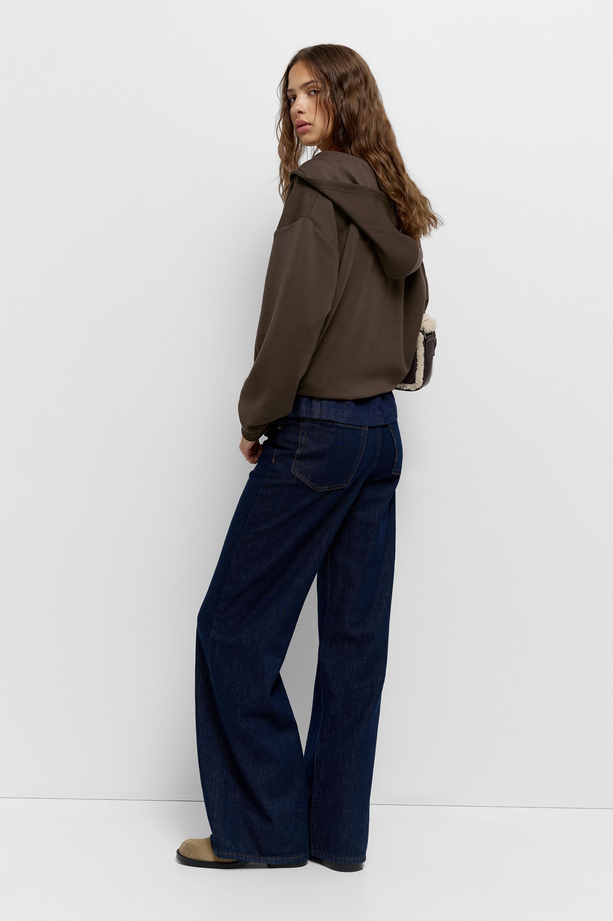 Soft touch hooded sweatshirt — Brown