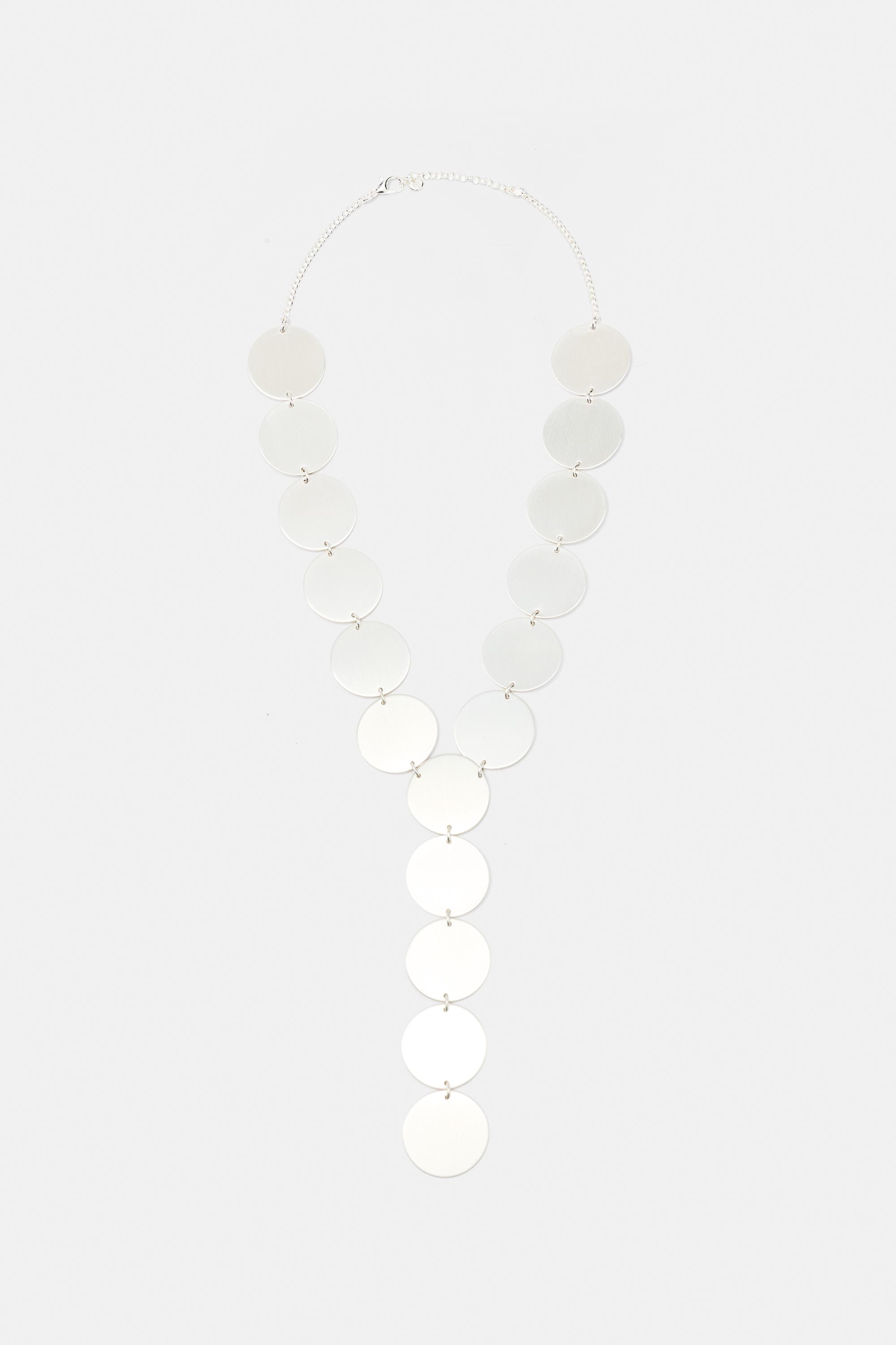 Circular lariat necklace — Silver