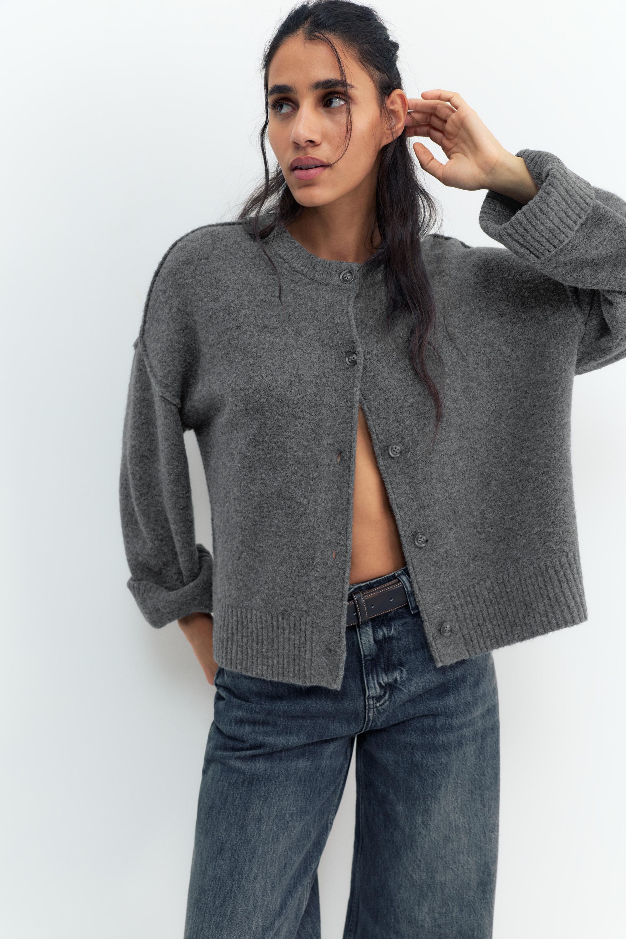 Soft knit cardigan — Anthracite grey