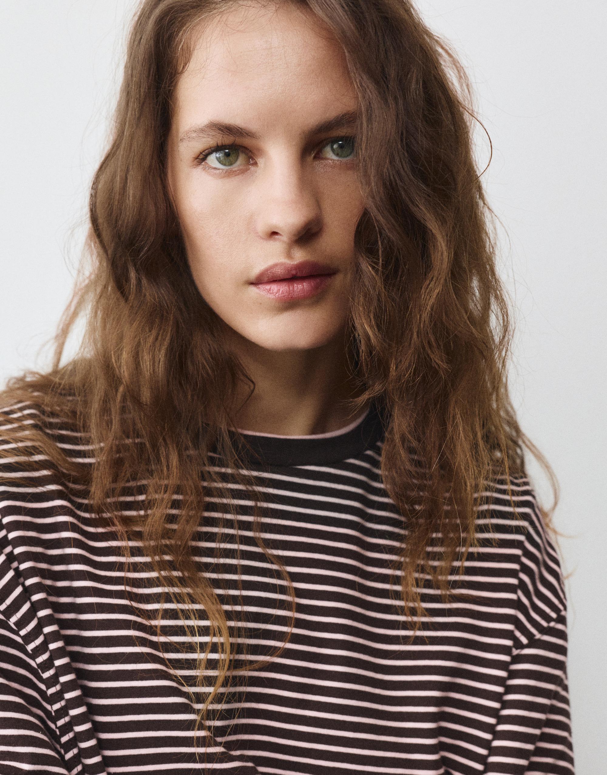 Boxy-fit long sleeve T-shirt — Pink