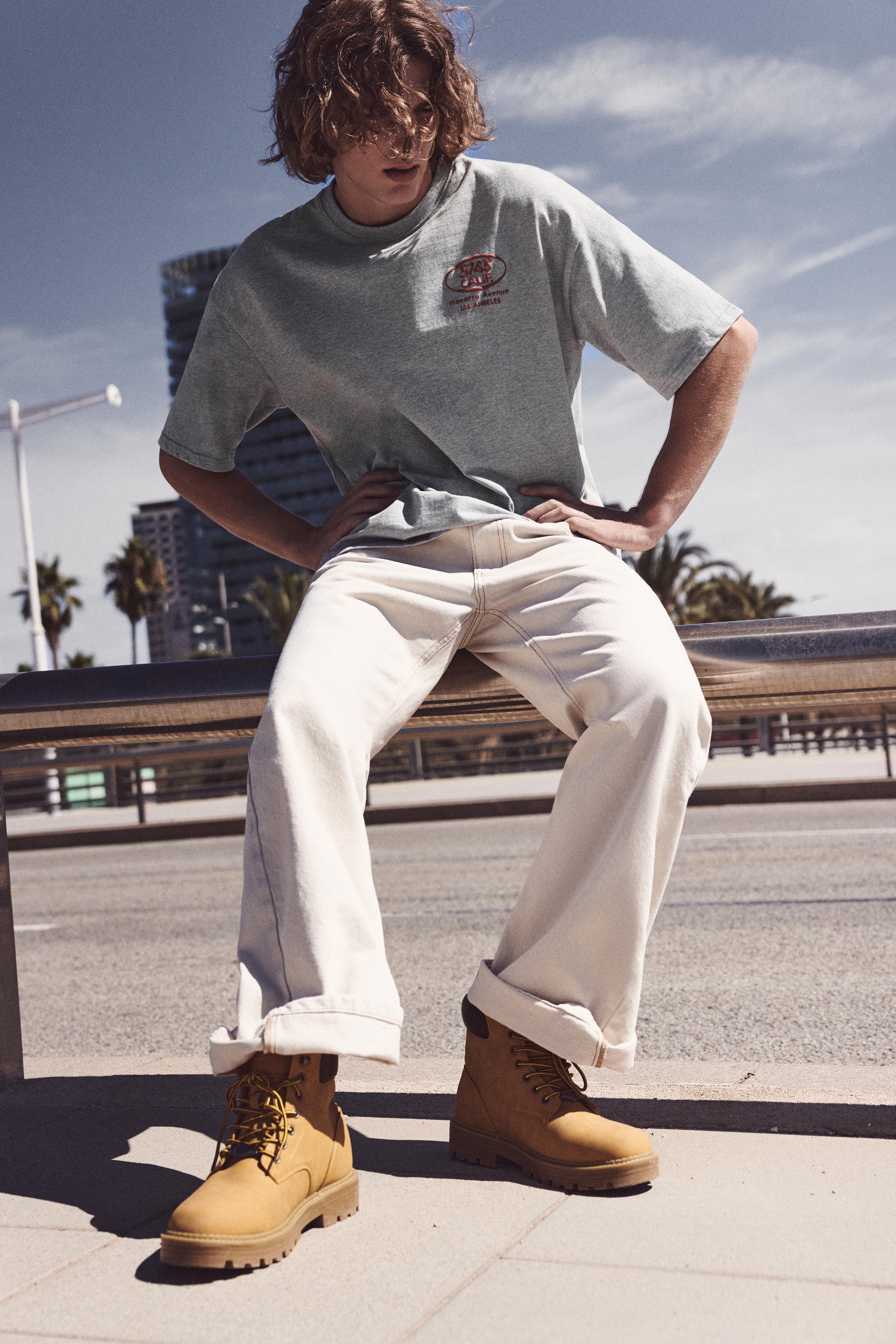 Lace-up boots with detail — Mustard