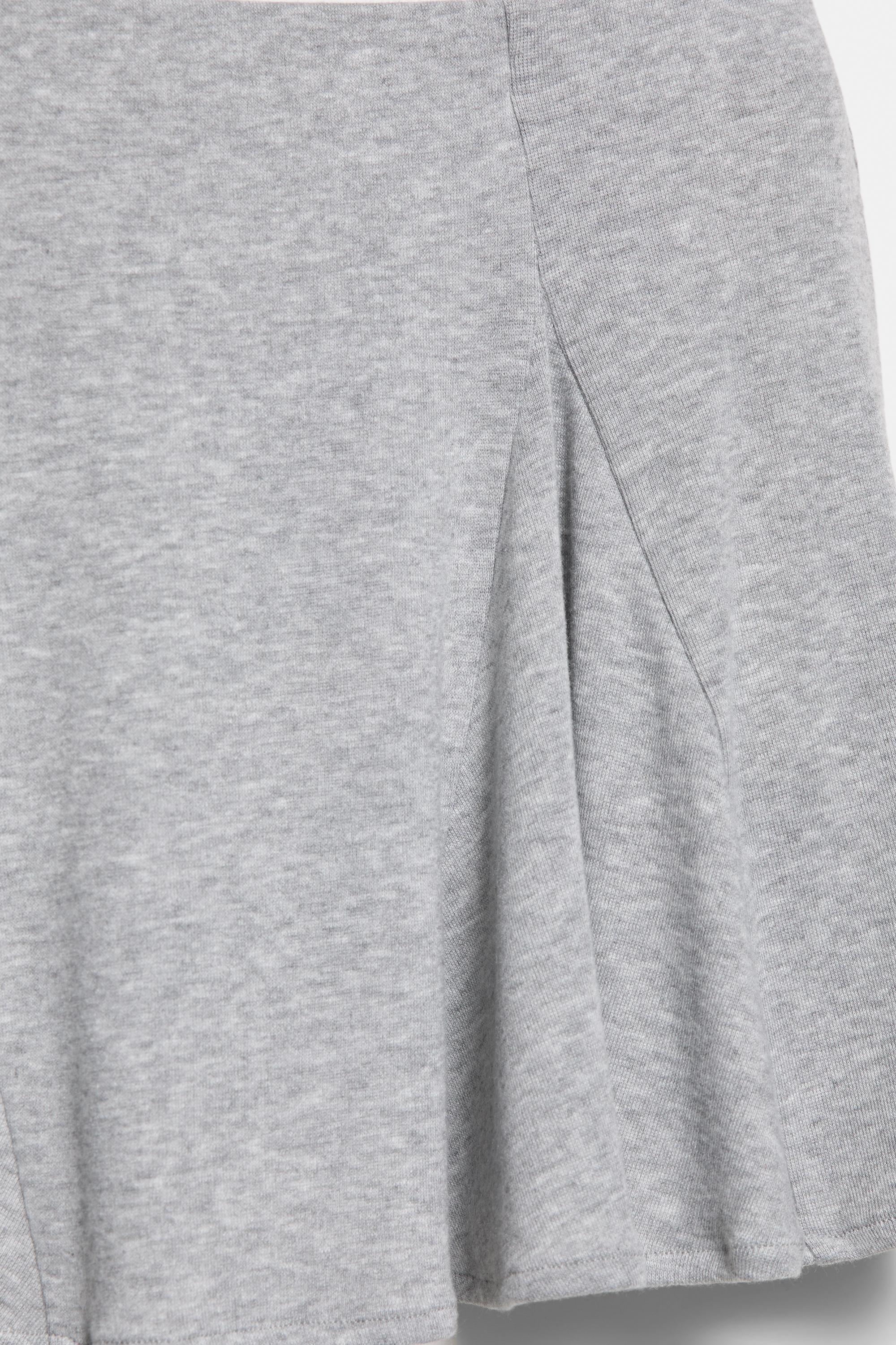Ruffled mini skirt — Grey marl