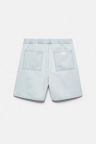 Relaxed denim Bermuda shorts — Sky blue 7