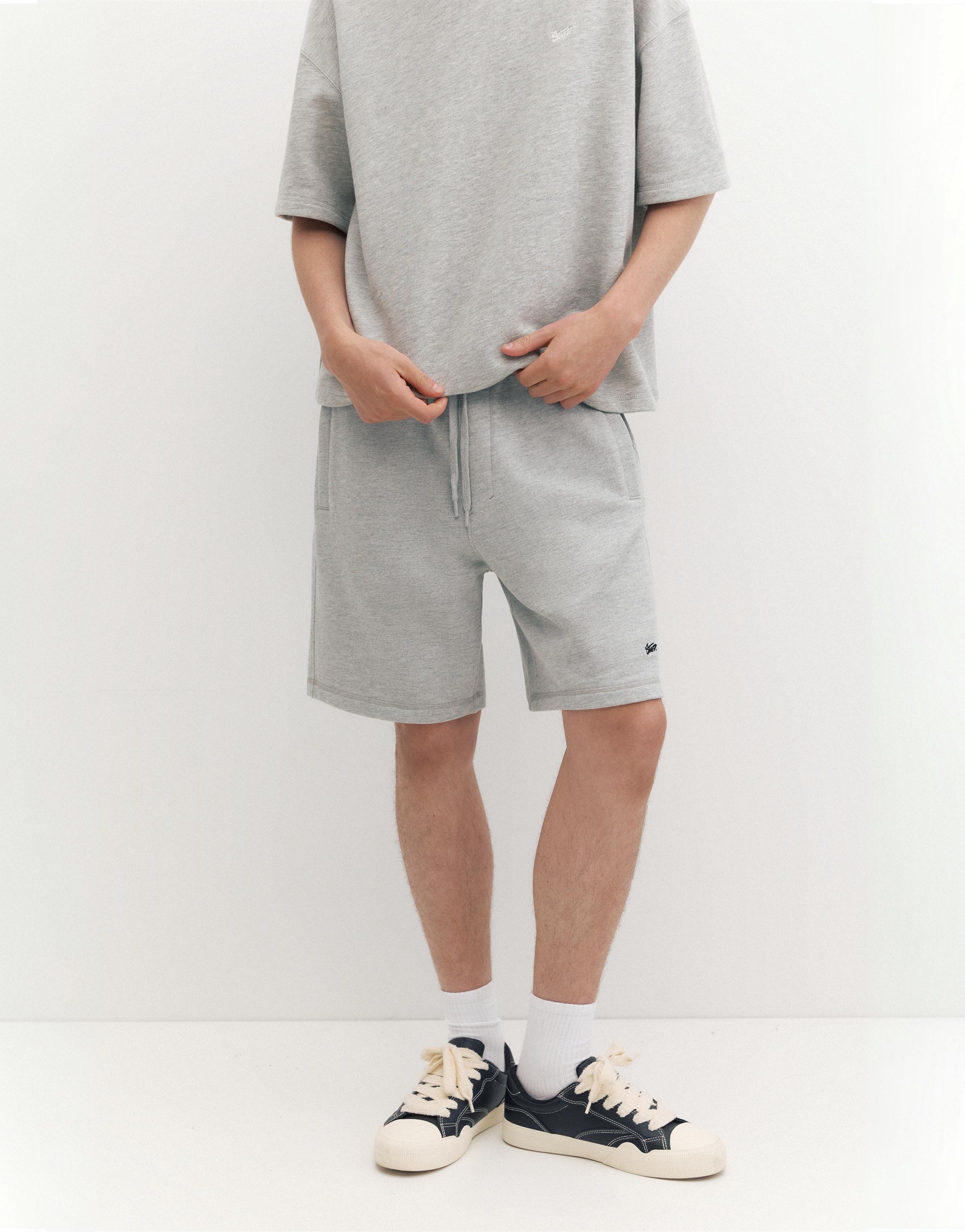 STWD jogger Bermuda shorts — Grey marl