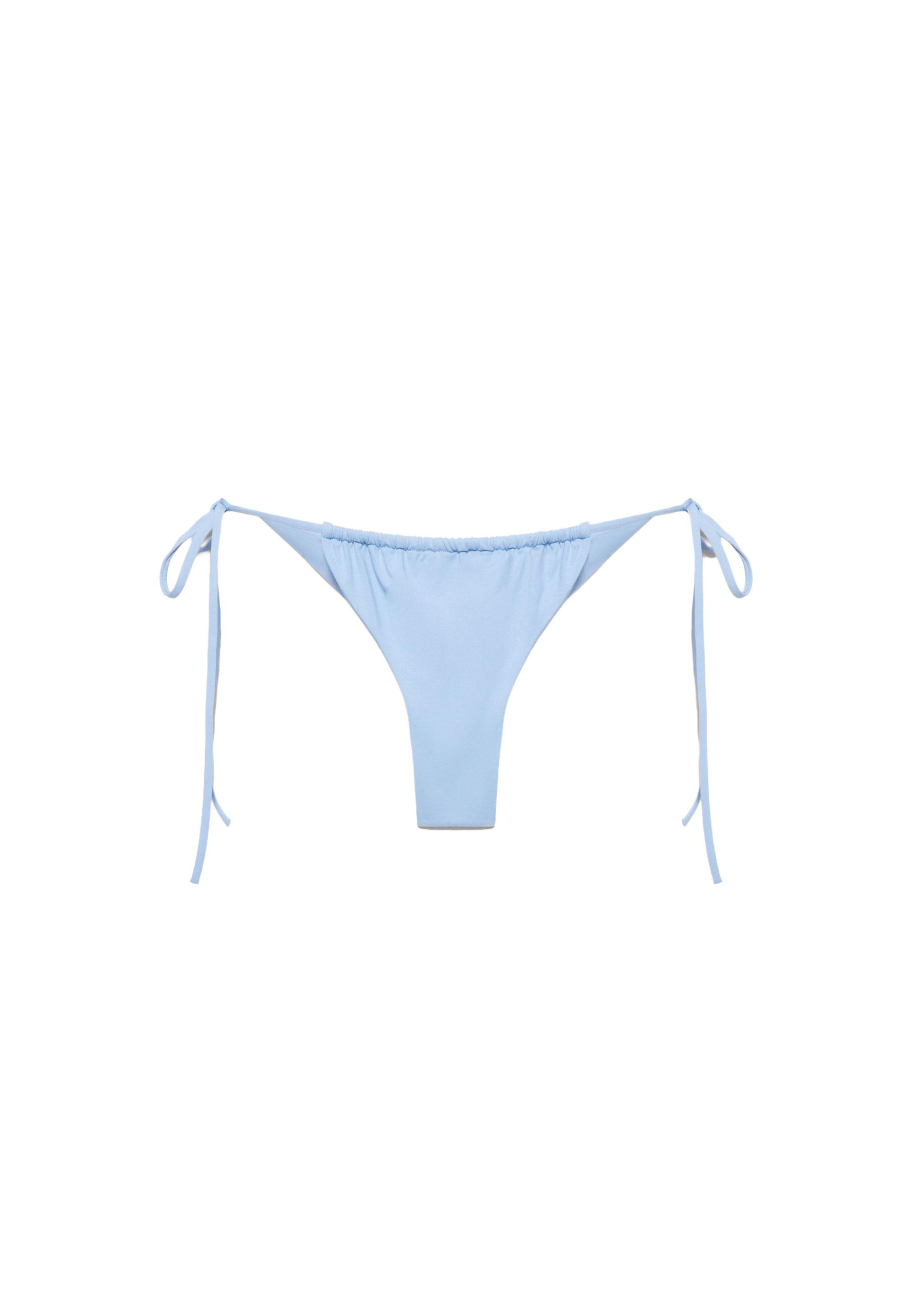 Draped bikini bottoms — Pale blue