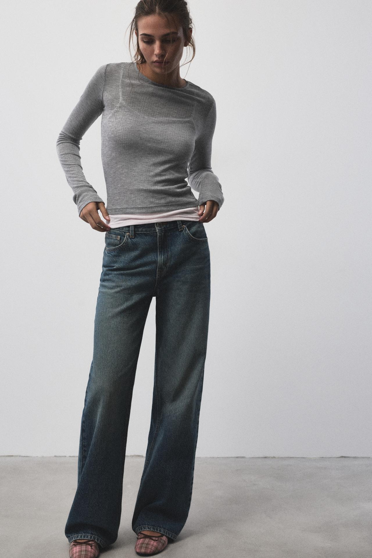 Fine double-layer T-shirt — Grey marl