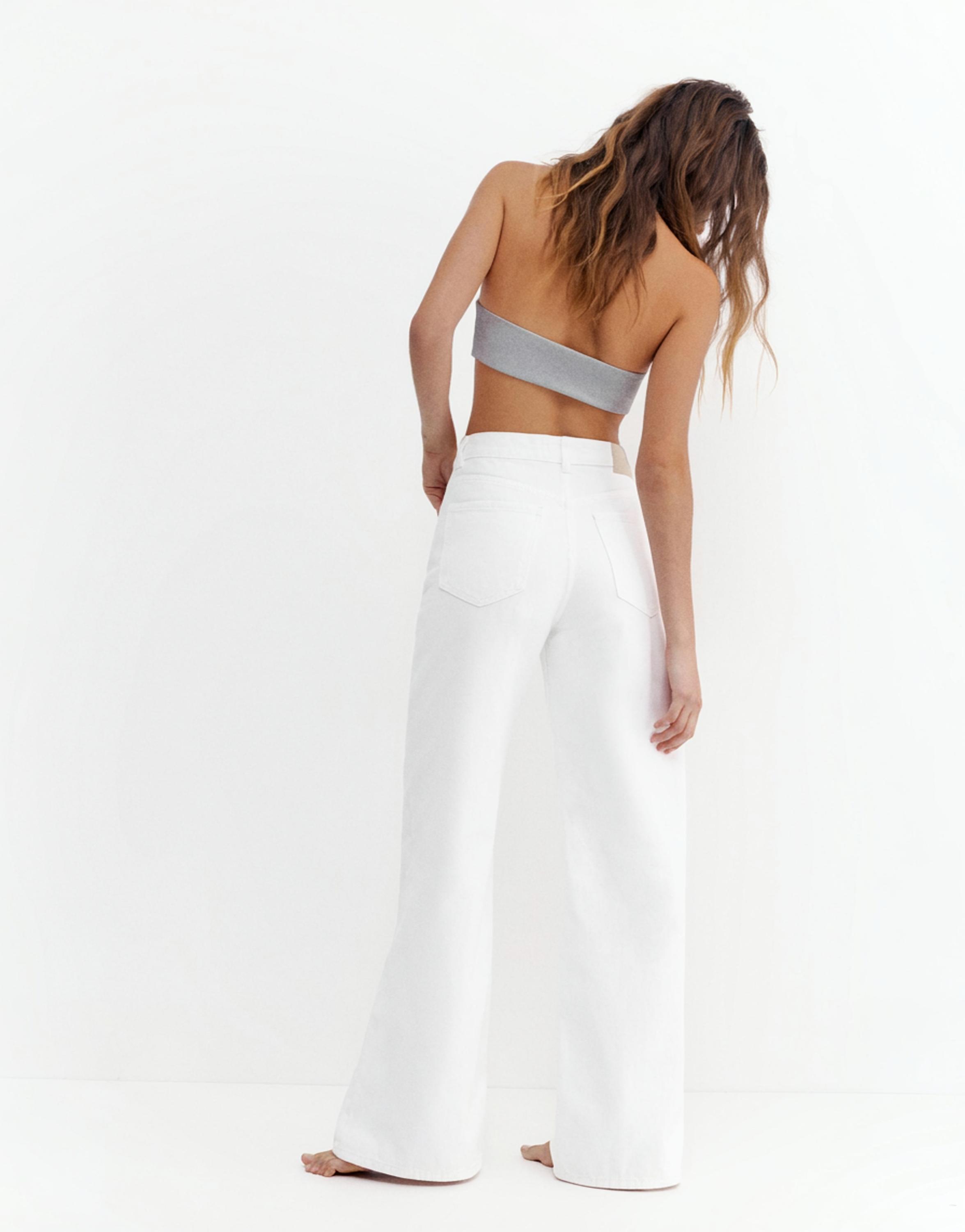High-waist wide-leg jeans — White-t