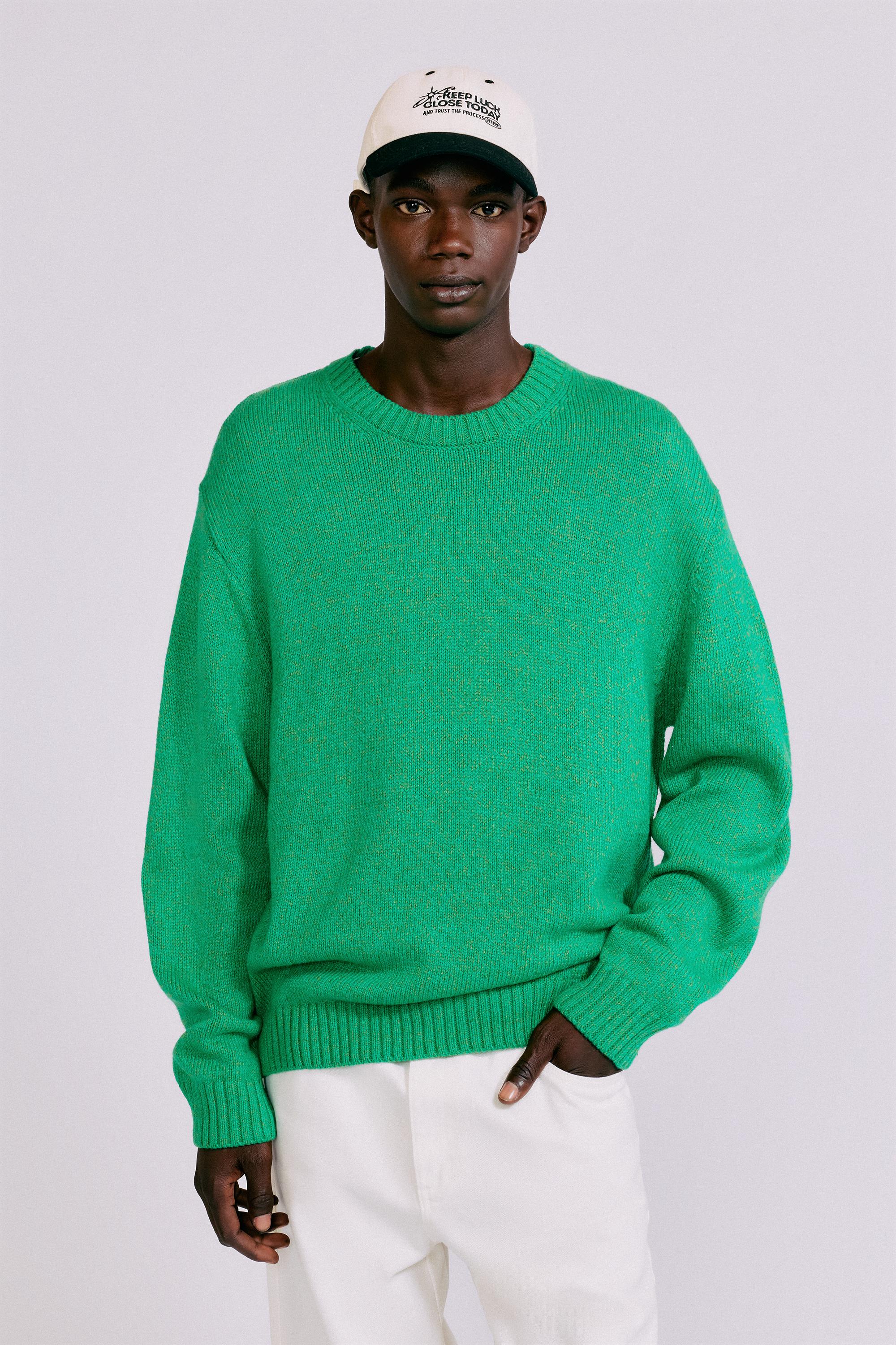 Round neck jumper — Green