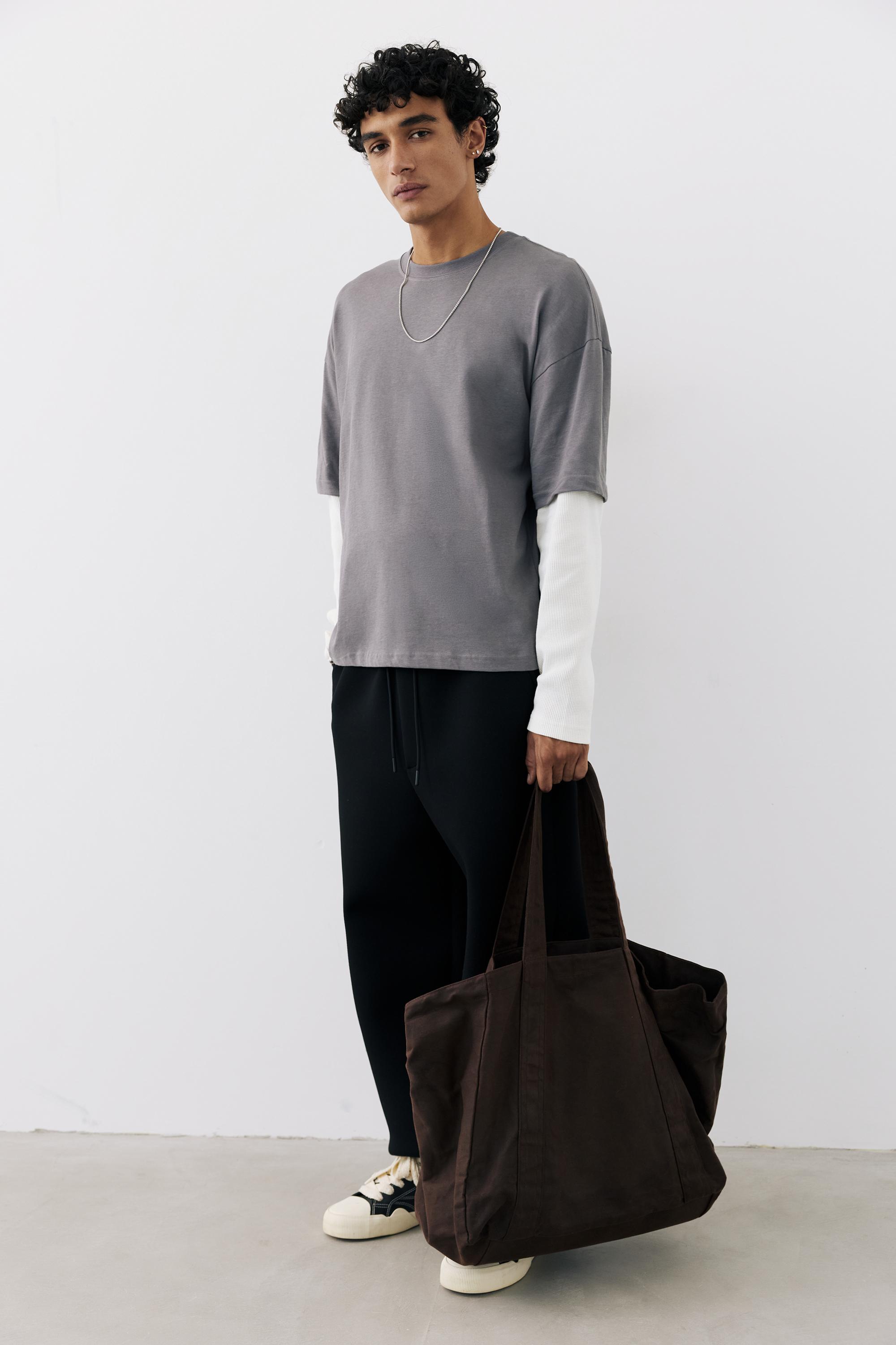Double-layer long sleeve T-shirt — Anthracite grey