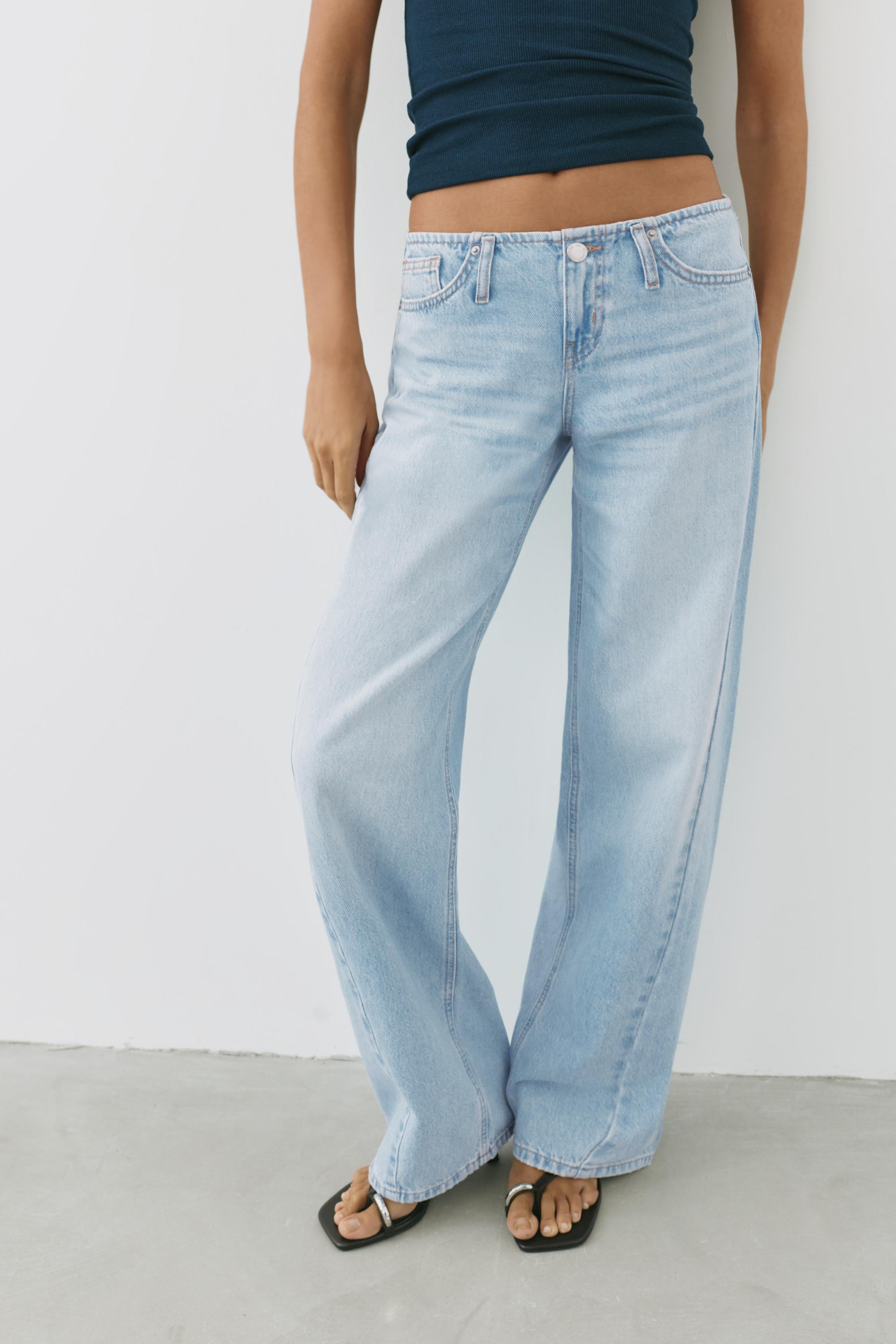 Low-rise straight-leg jeans — Pale blue