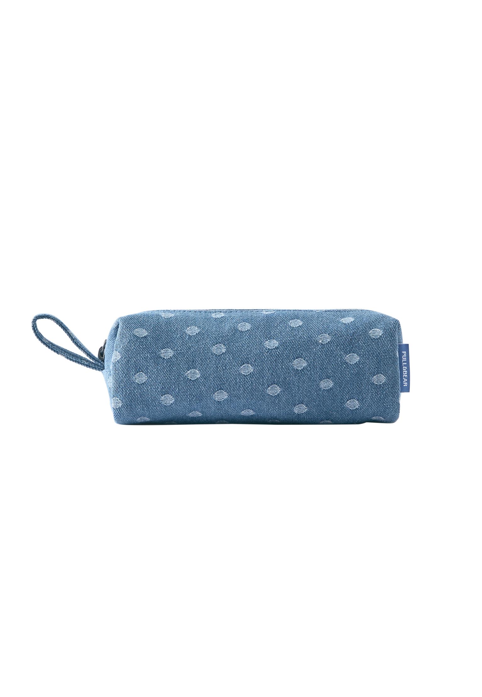 Denim polka dot pencil case — Jeans