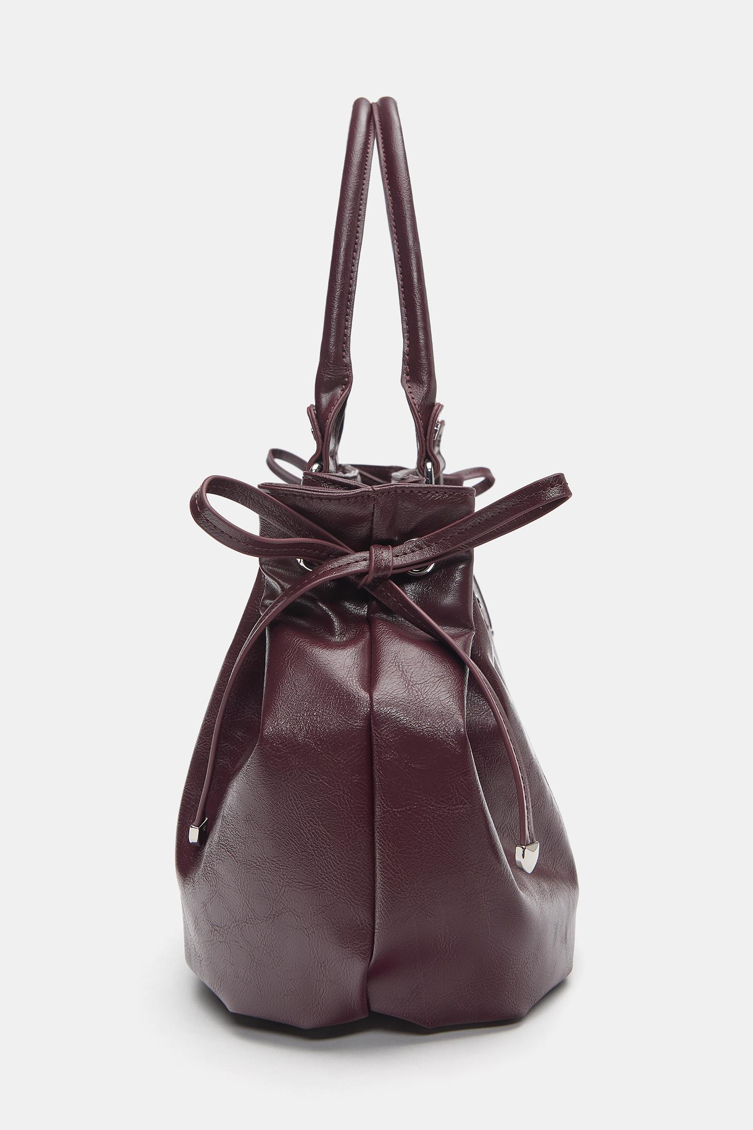 Bow detail tote bag — Burgundy