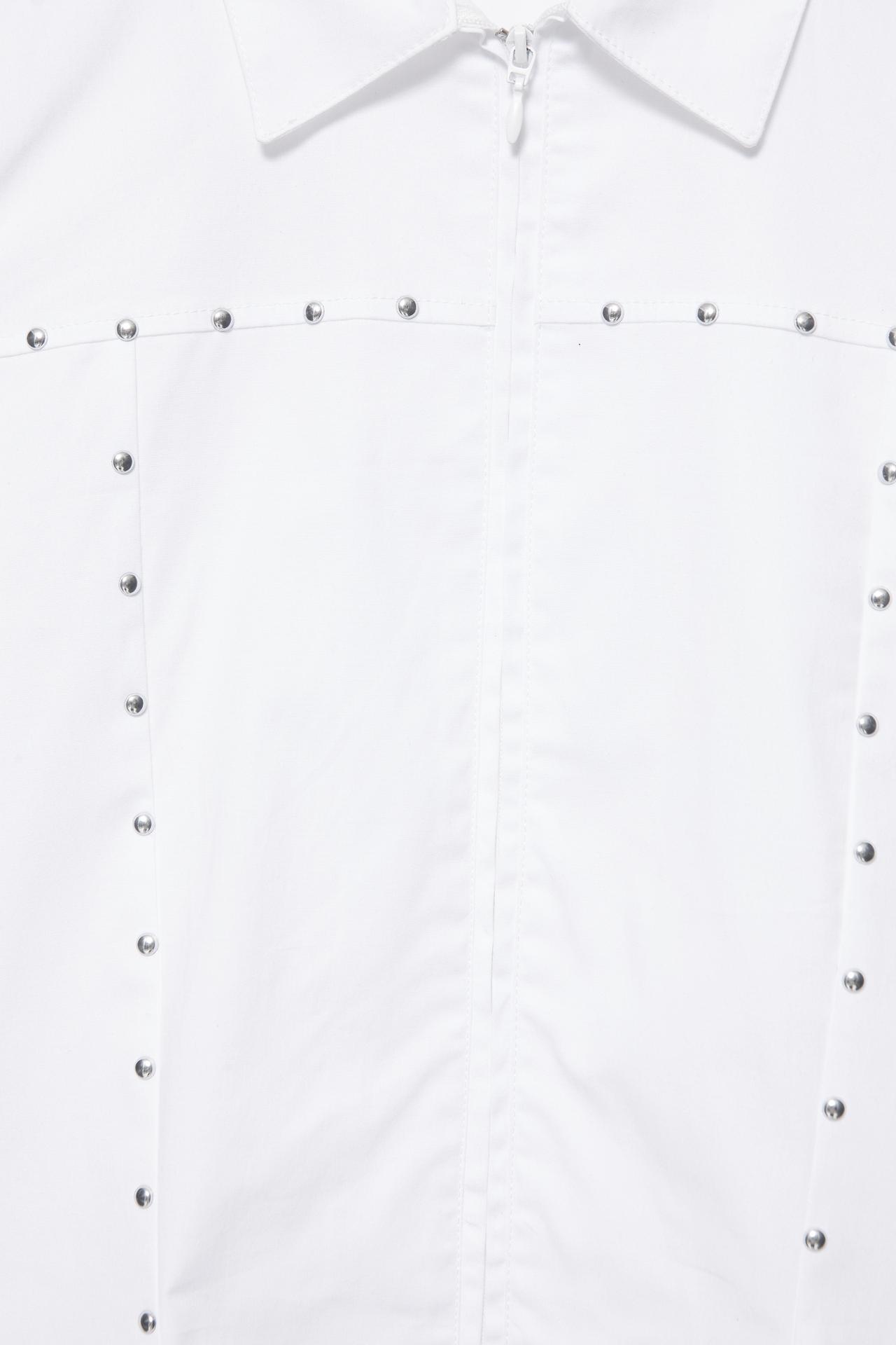 Fitted stud zip shirt — White