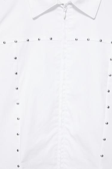 Fitted stud zip shirt — White 7