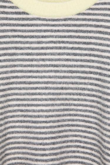 Striped jumper with contrast neck — Grey 7