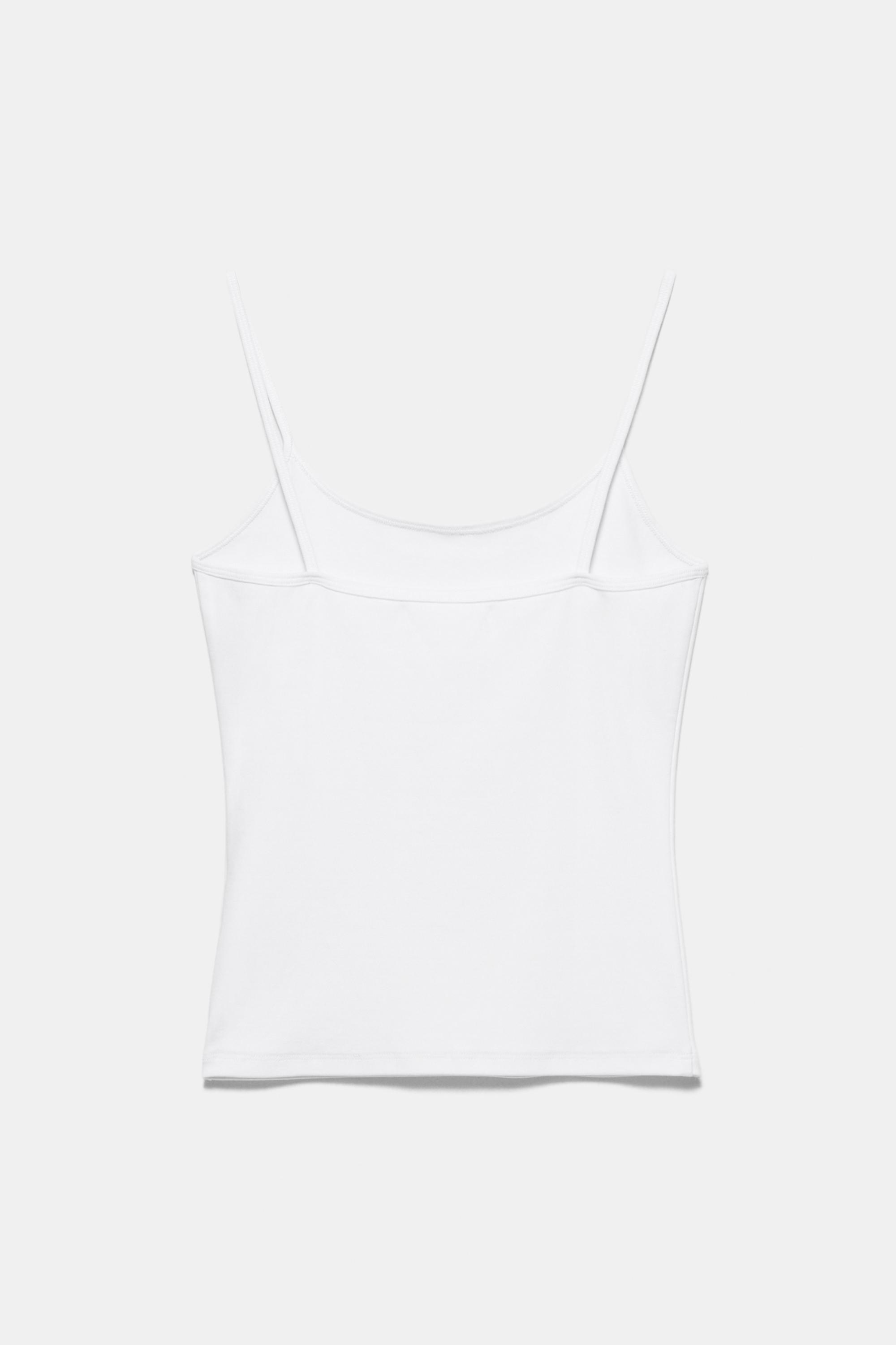 Thin strap top — White