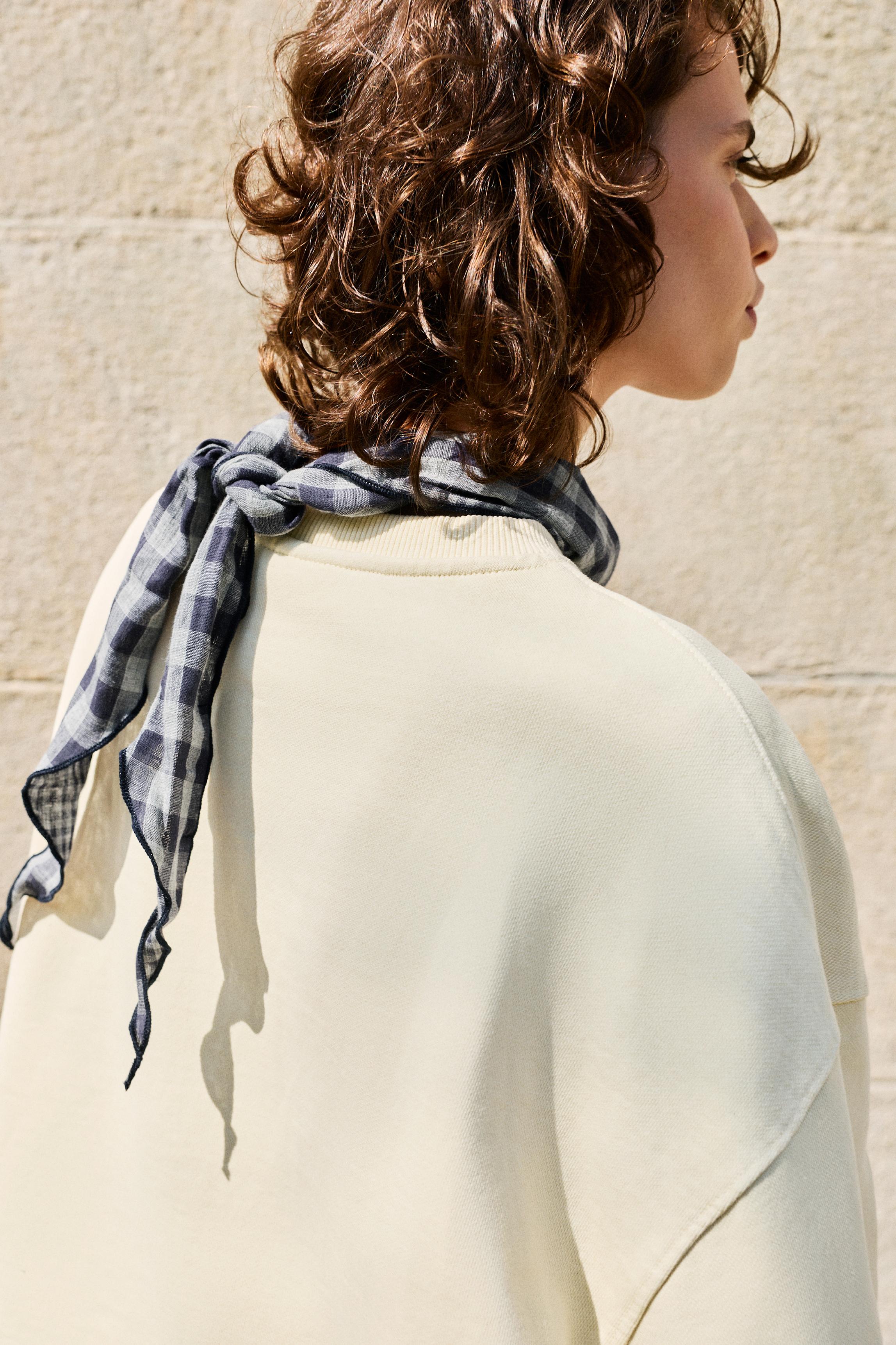 Check-print bandana — Blue