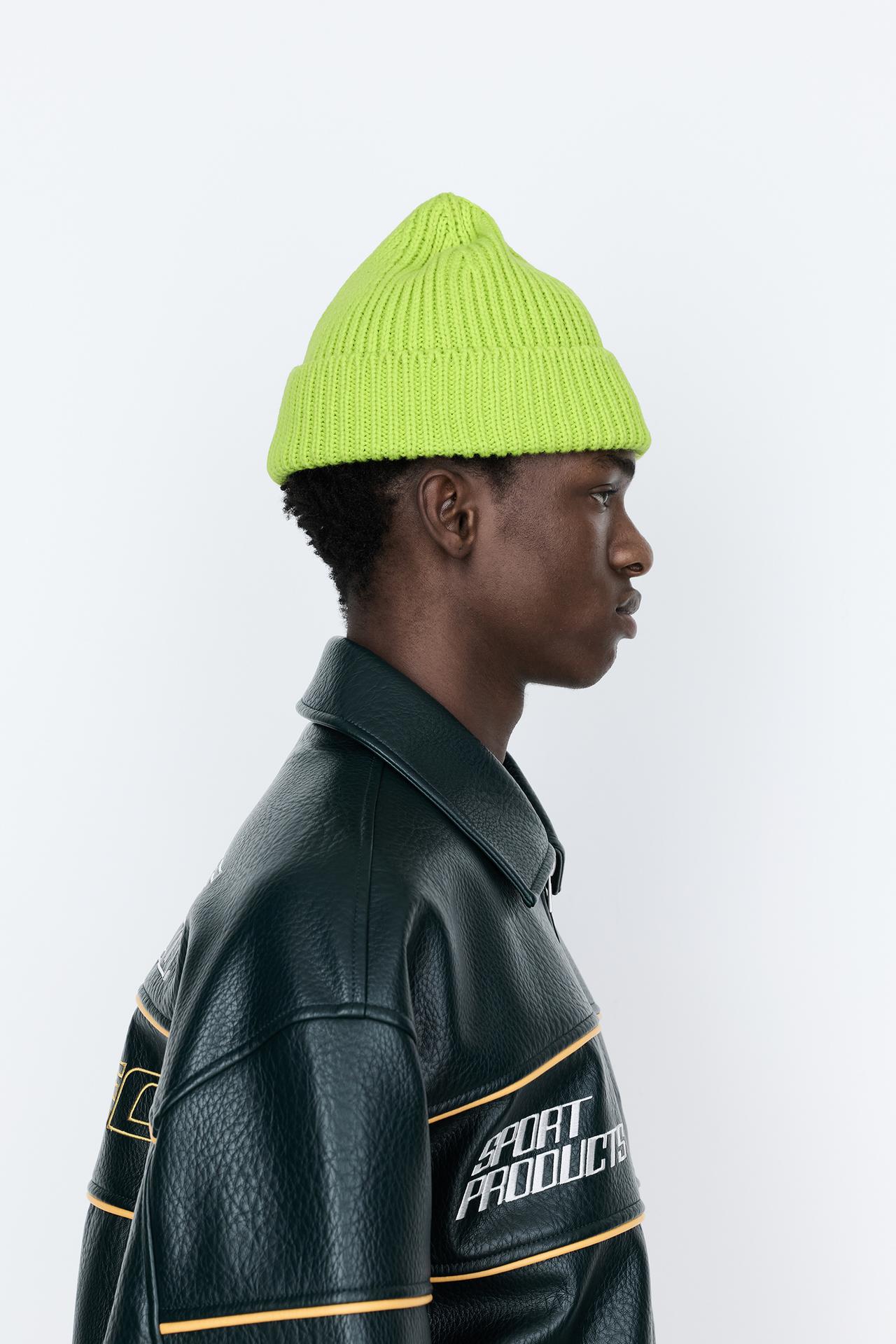 Chunky knit beanie — Lime