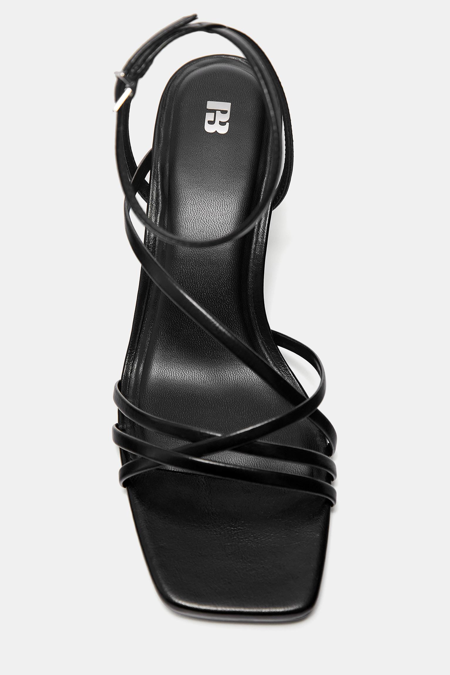 Strappy high-heel sandals — Black