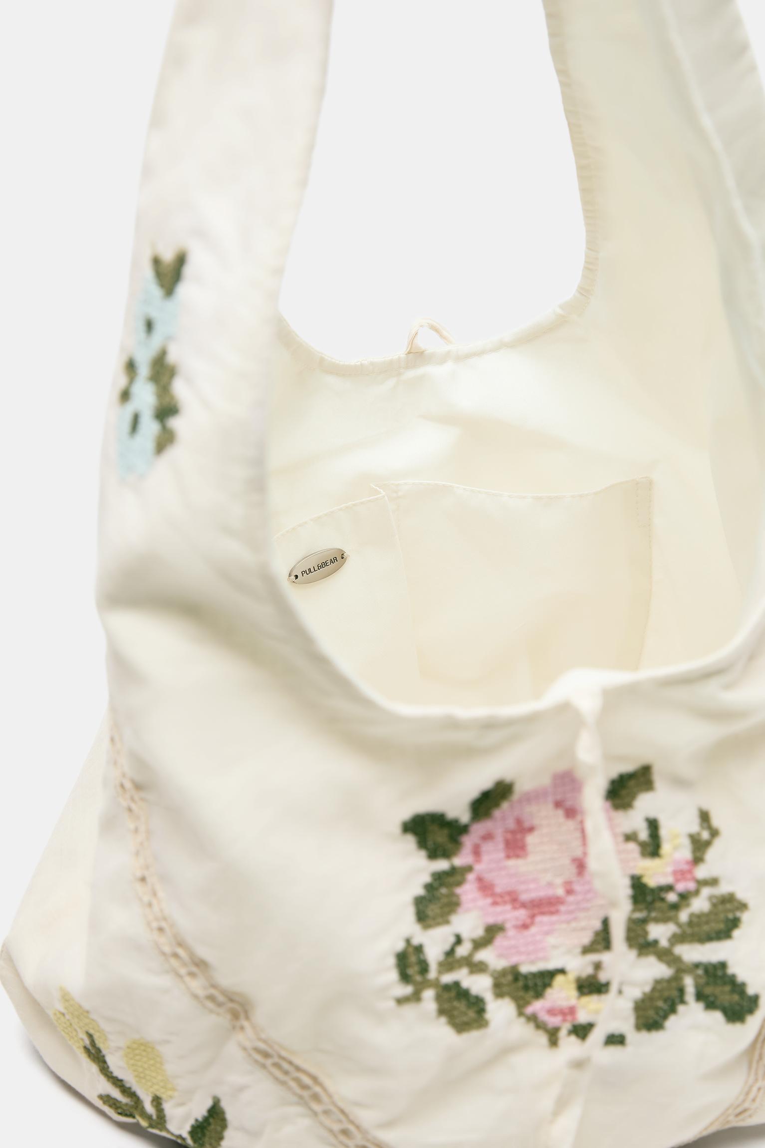 Çiçekli tote çanta - Görsel 10