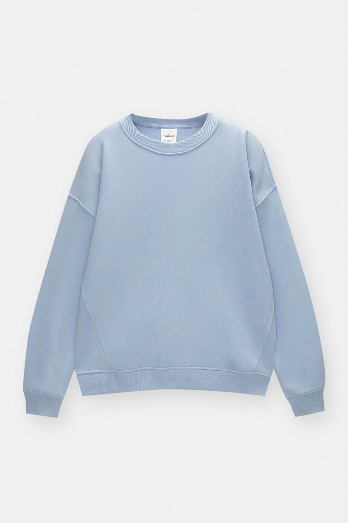 Pull And Bear Sudadera Oversize Mujer Gris Sudadera Oversize PULL&BEAR