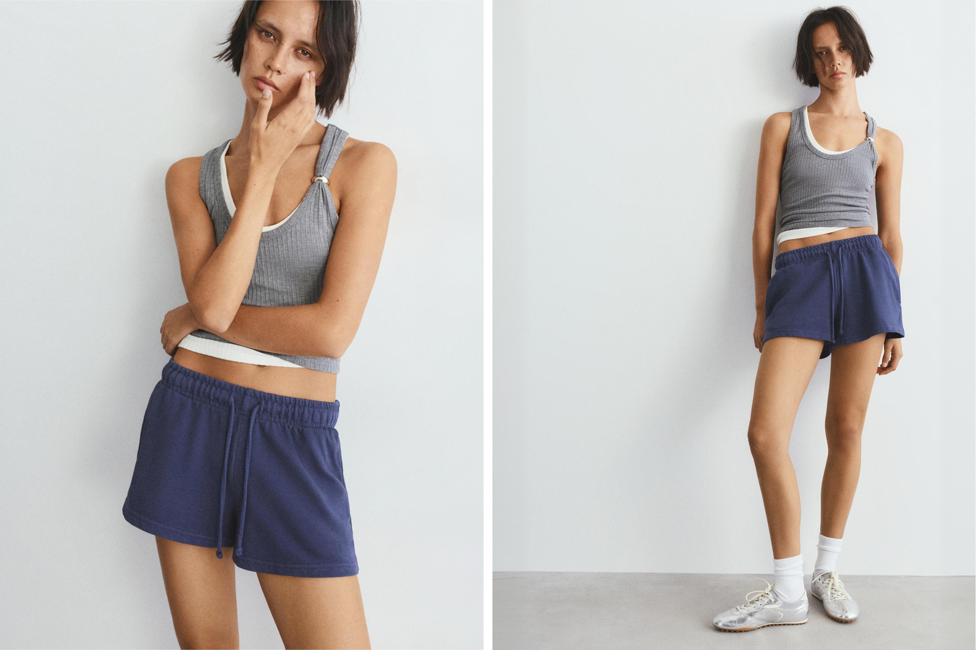 Sports shorts with elastic waist — Navy