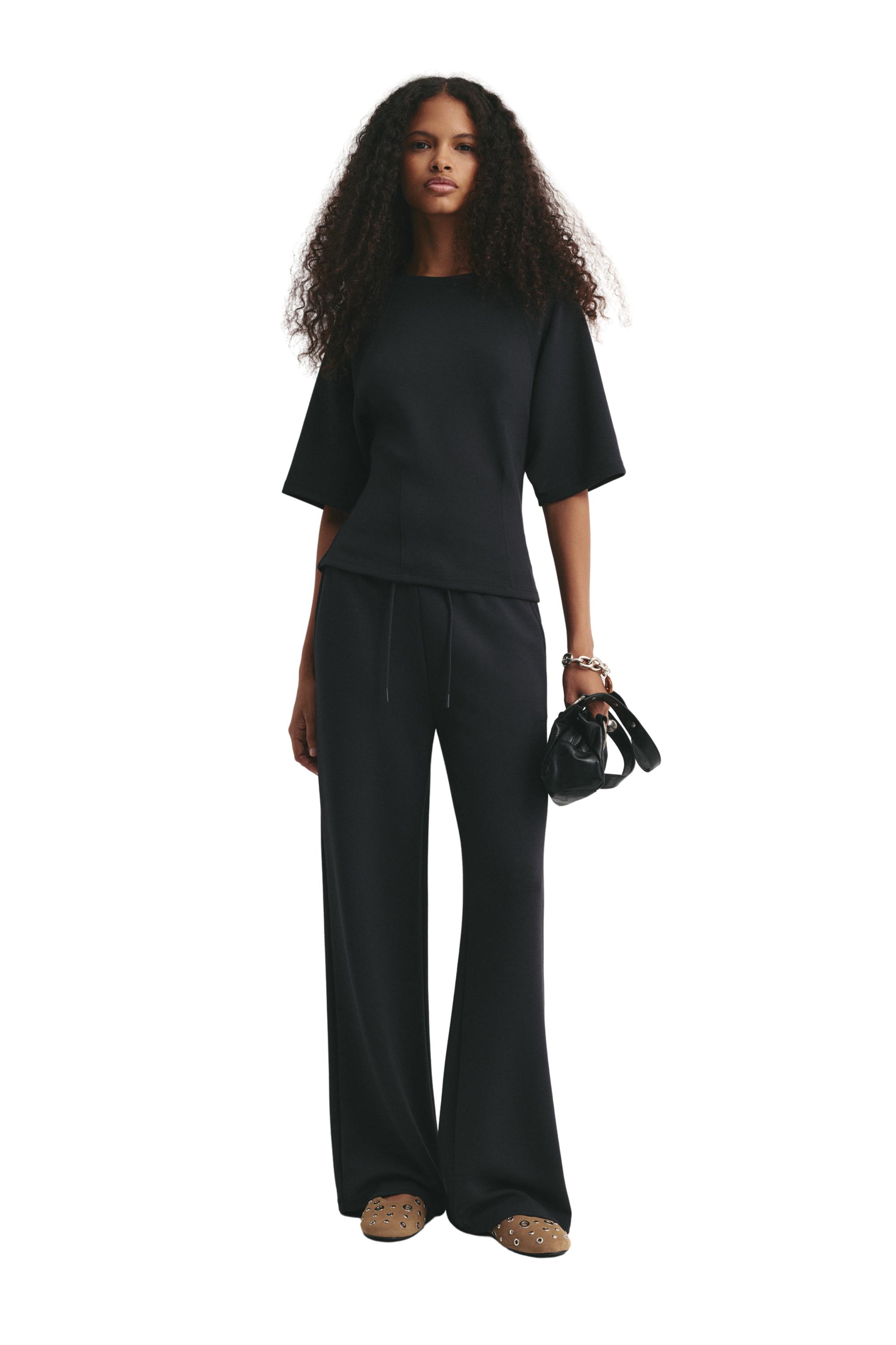 Soft touch short sleeve sweatshirt — Black
