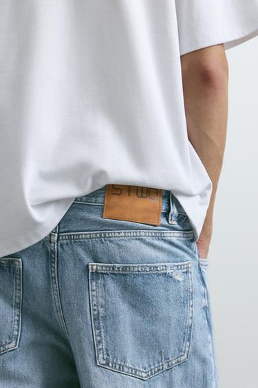 Ripped straight-leg jeans — Medium blue 6