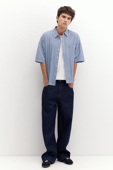 Short sleeve check shirt — Blue 4