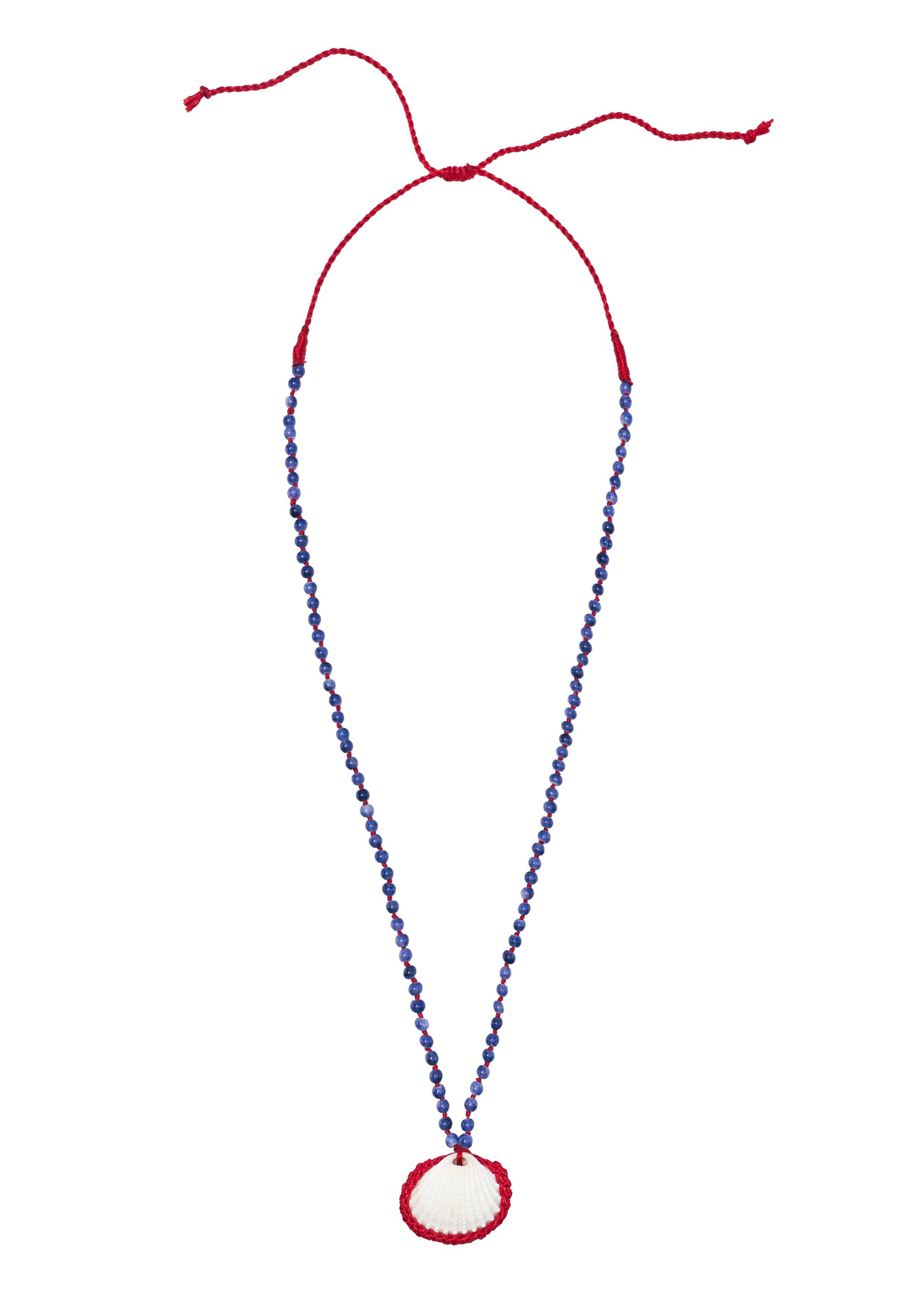 Seashell bead necklace — Red