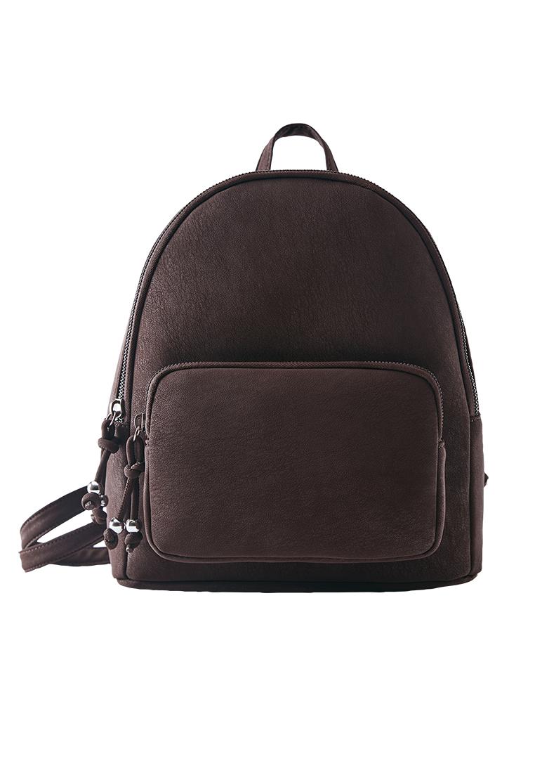 Rubberised backpack — Brown