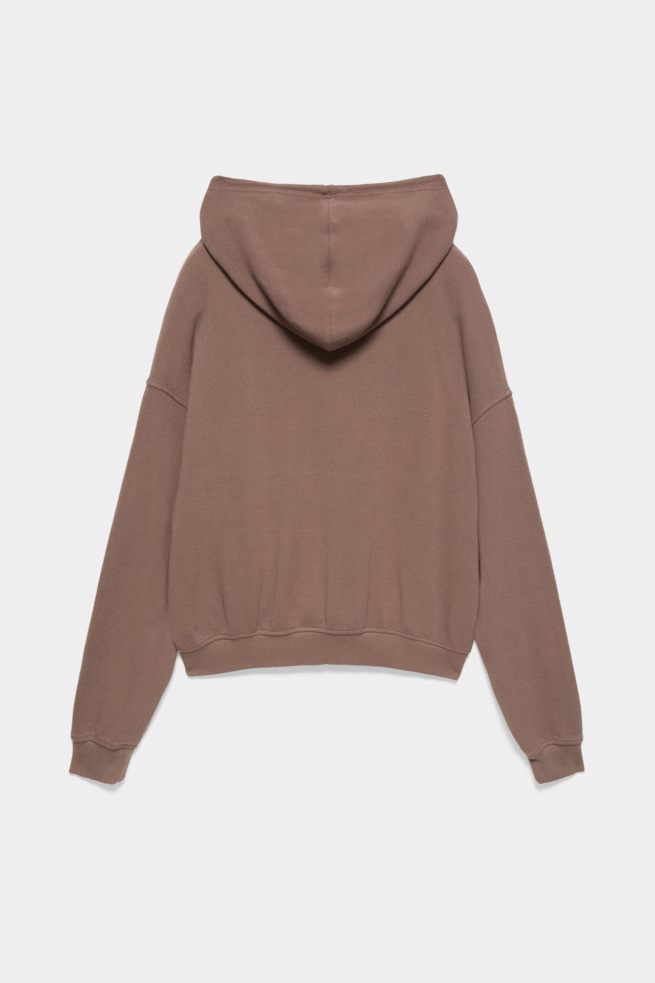 Hoodie with zipper — Brown