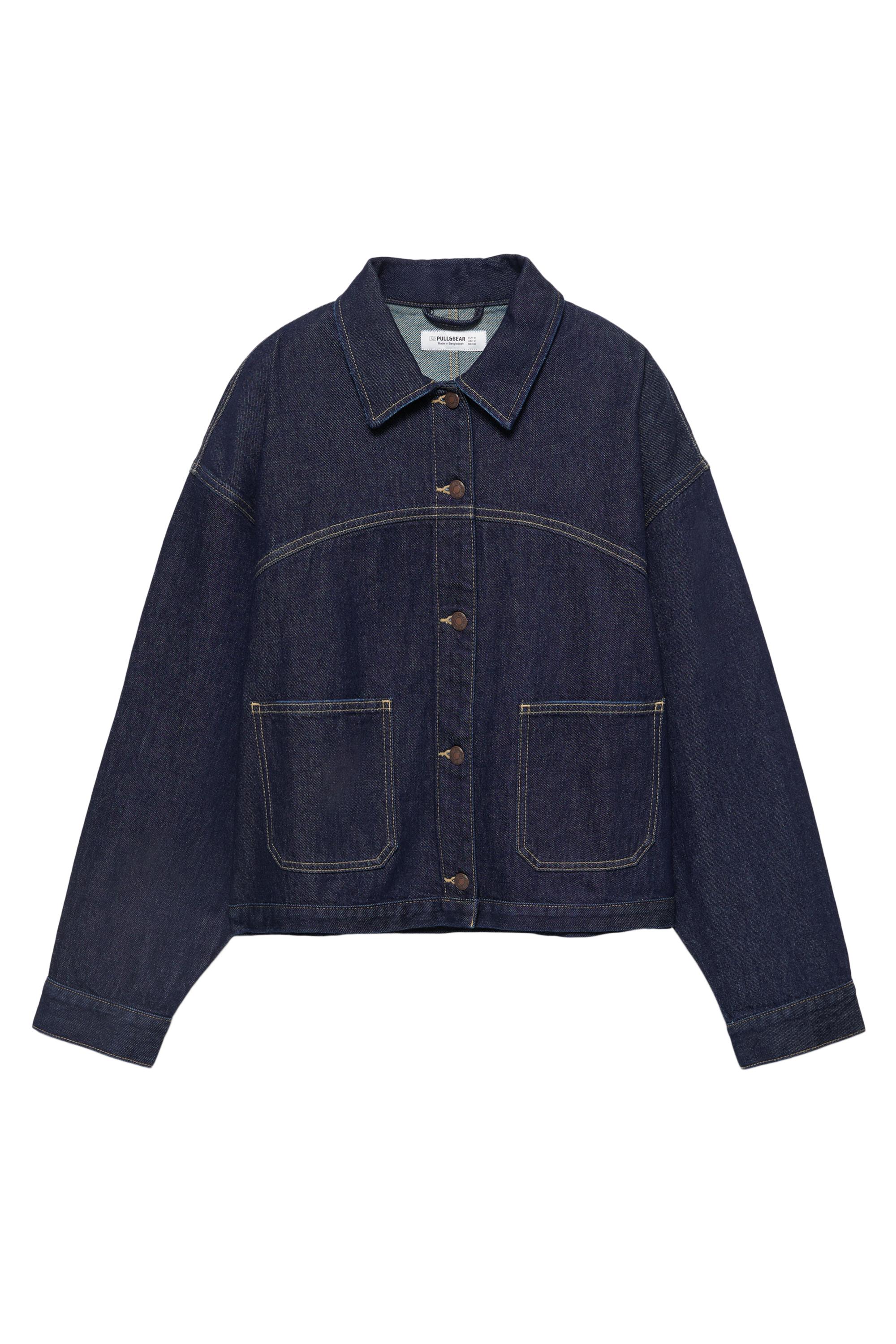 Boxy kesim denim ince ceket - Görsel 28