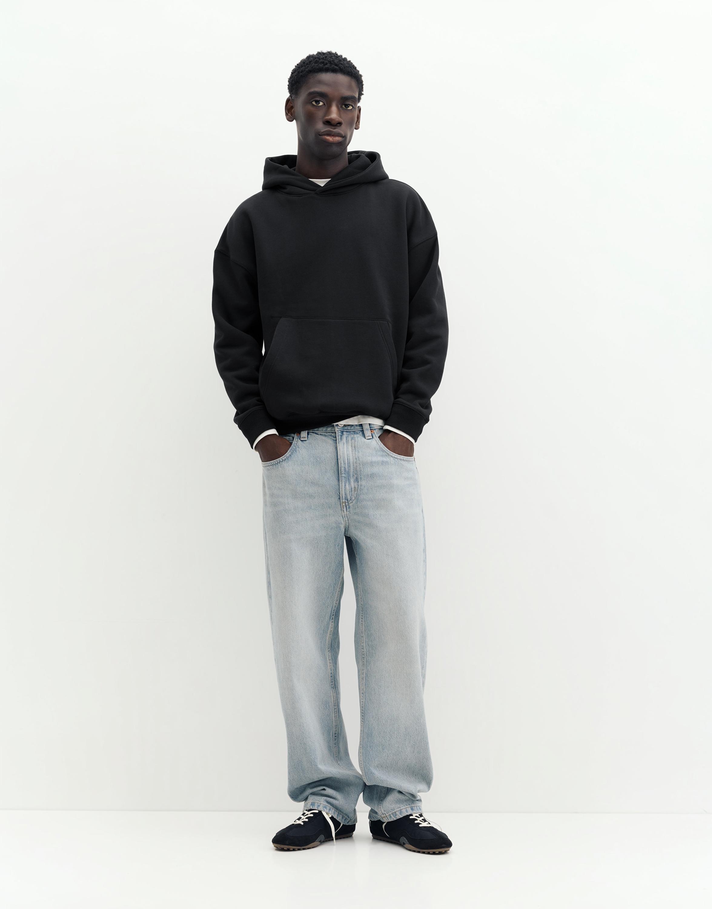 Boxy fit hoodie — Black