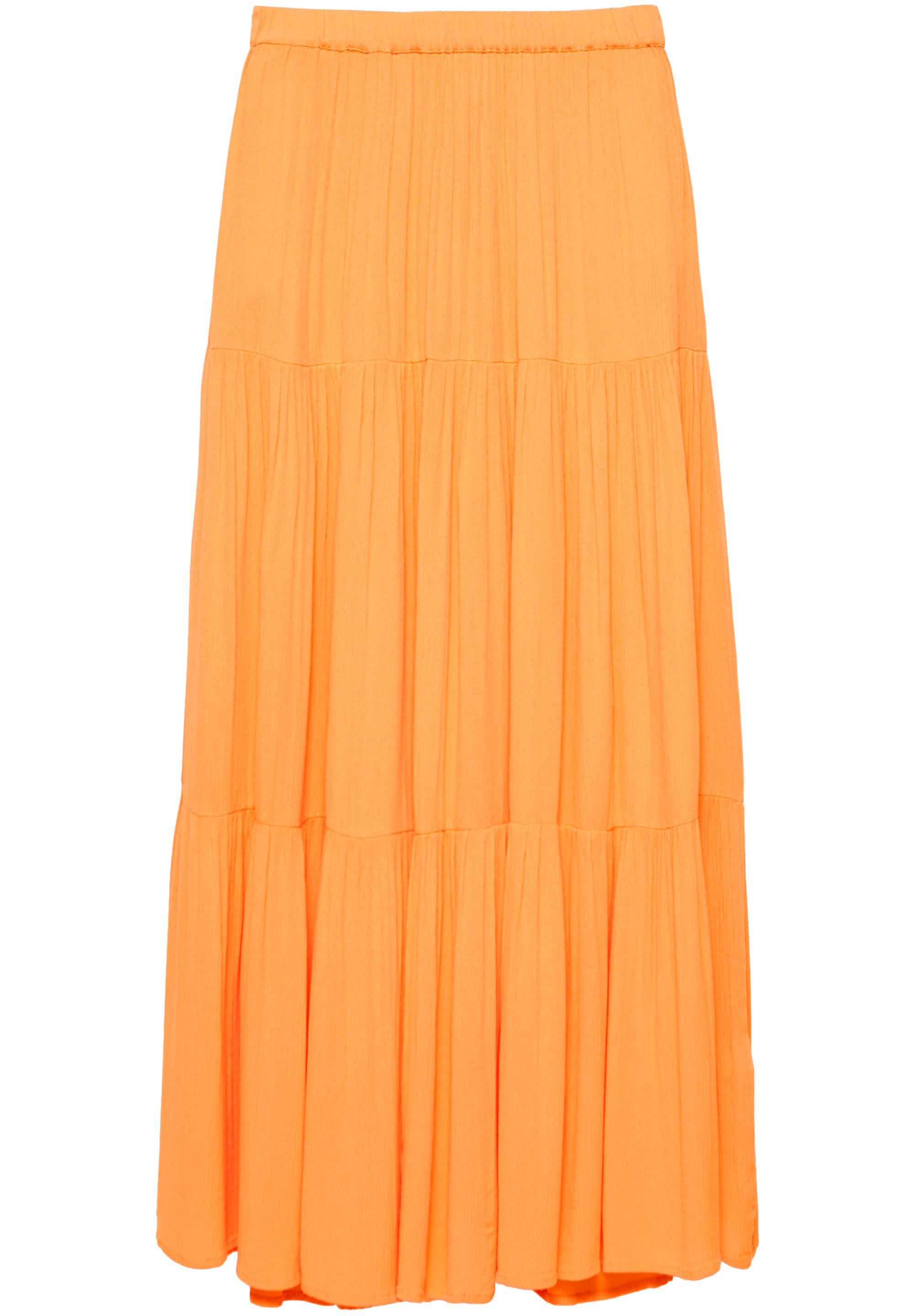 Flowy paneled midi skirt — Orange
