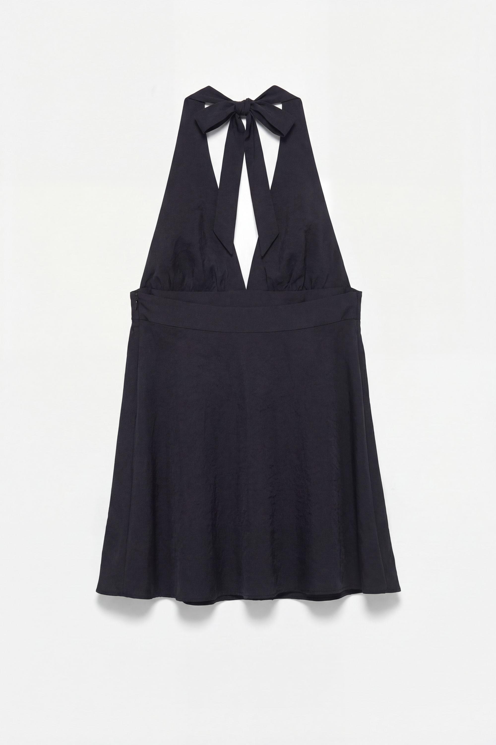 Short halter dress — Black