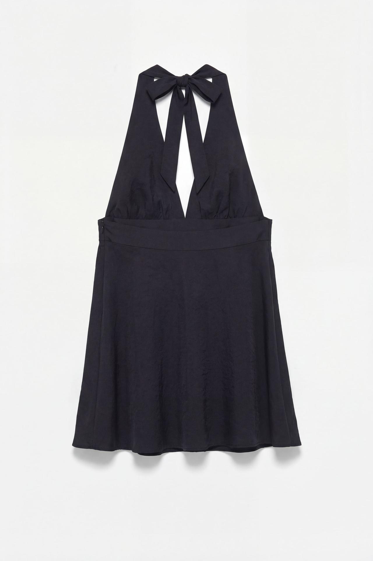 Short halter dress — Black